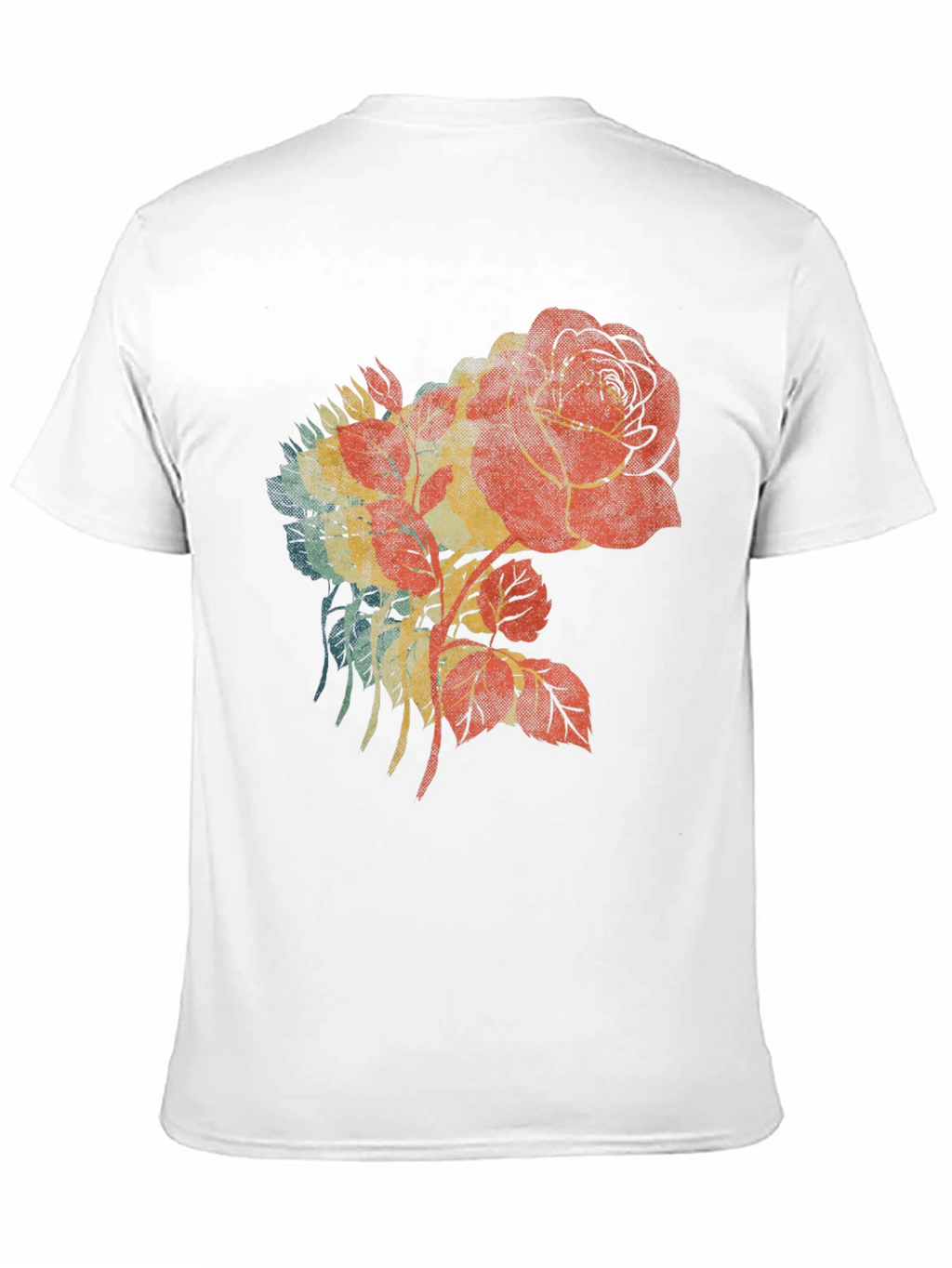 Retro Rose Graphic Black T-Shirt