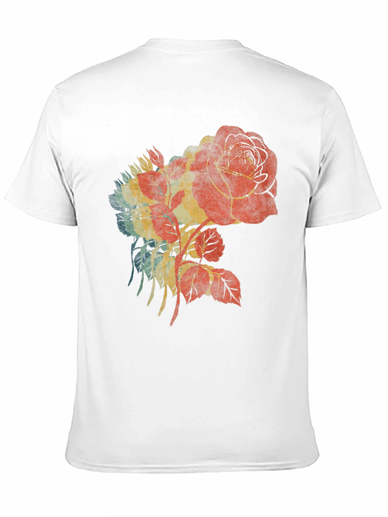Retro Rose Graphic Black T-Shirt
