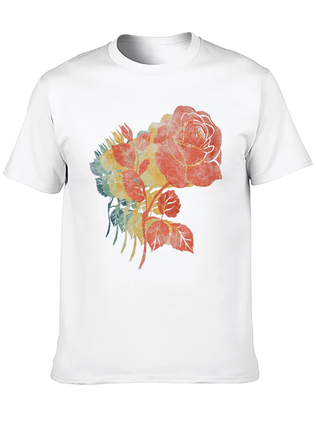 Retro Rose Graphic Black T-Shirt