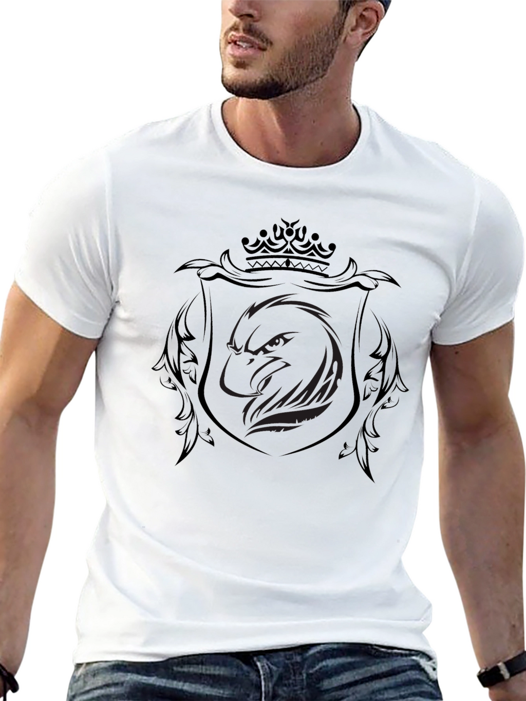 Black Eagle Crest T-Shirt - Stylish Mens Tee