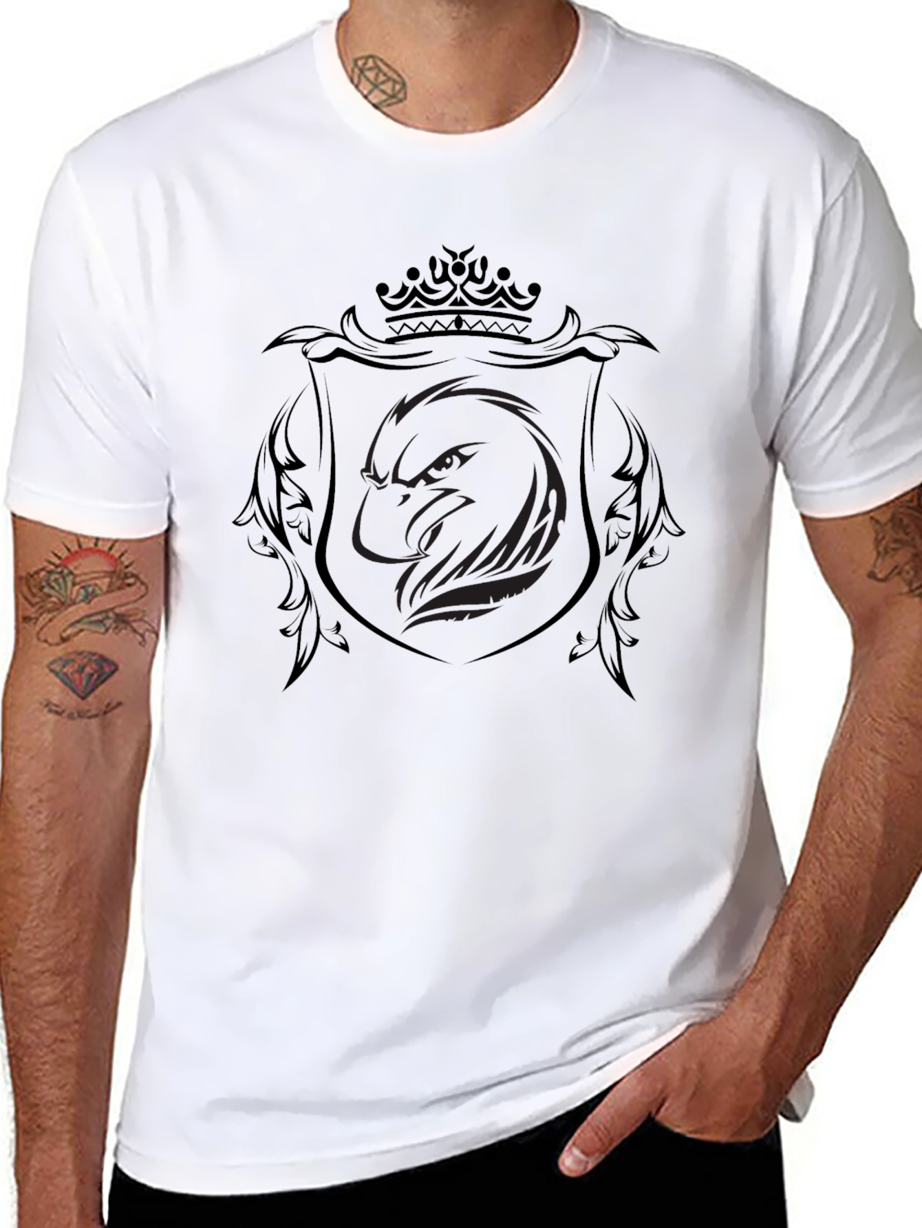 Black Eagle Crest T-Shirt - Stylish Mens Tee