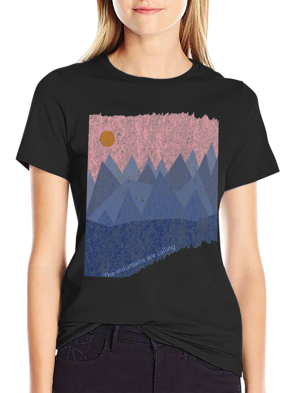 Mountains Calling Graphic Tee - Black Casual T-Shirt