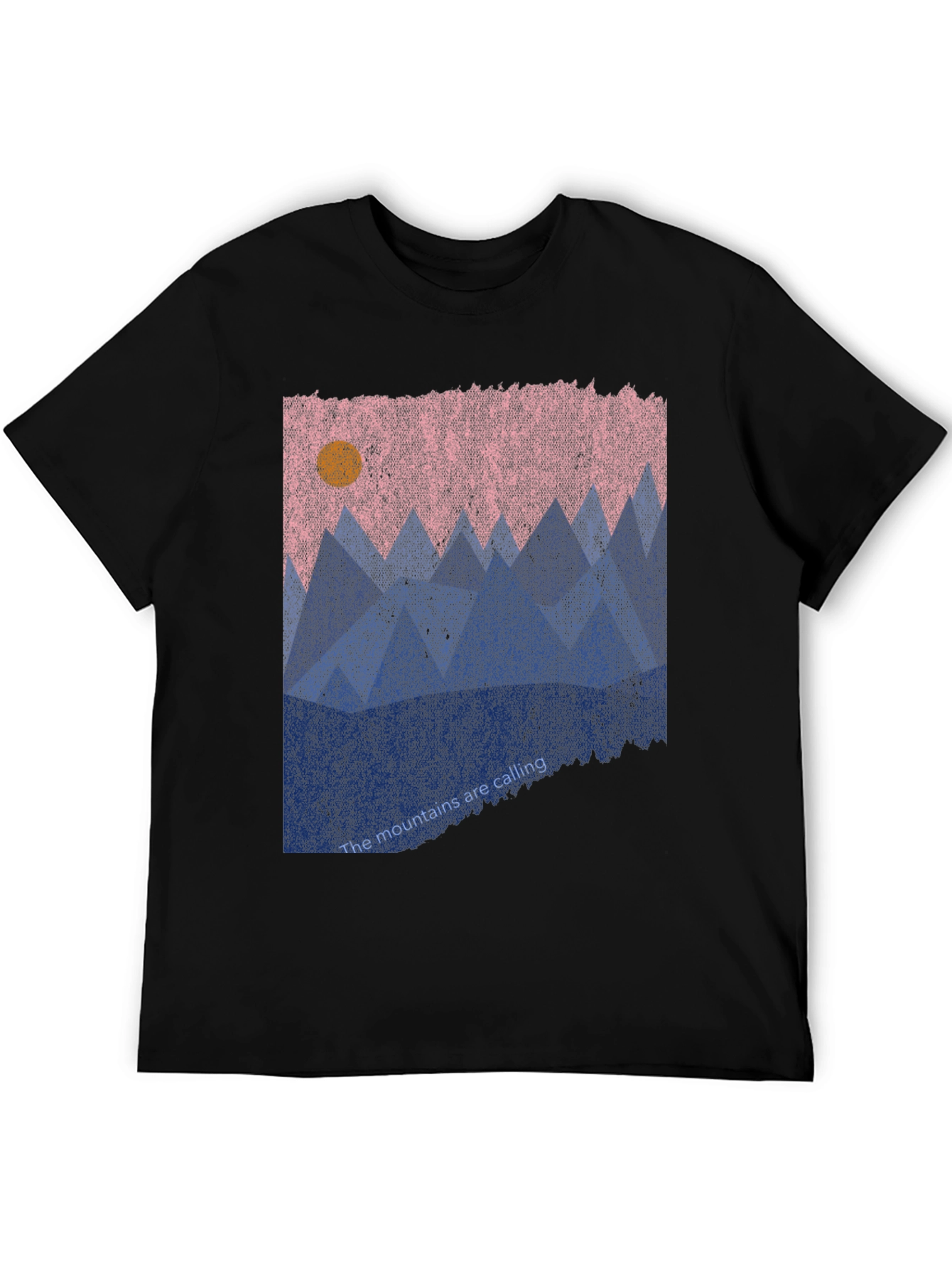 Mountains Calling Graphic Tee - Black Casual T-Shirt