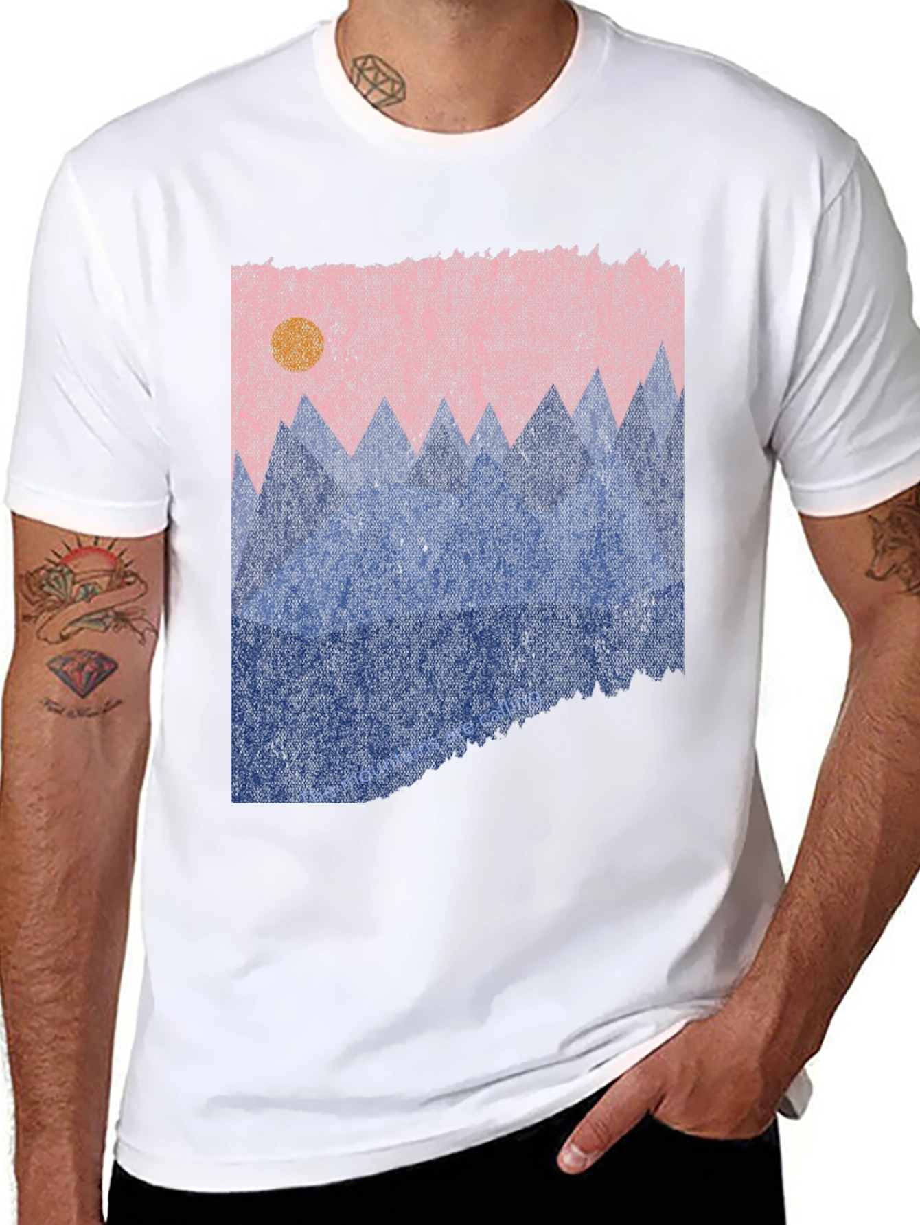Mountains Calling Graphic Tee - Black Casual T-Shirt