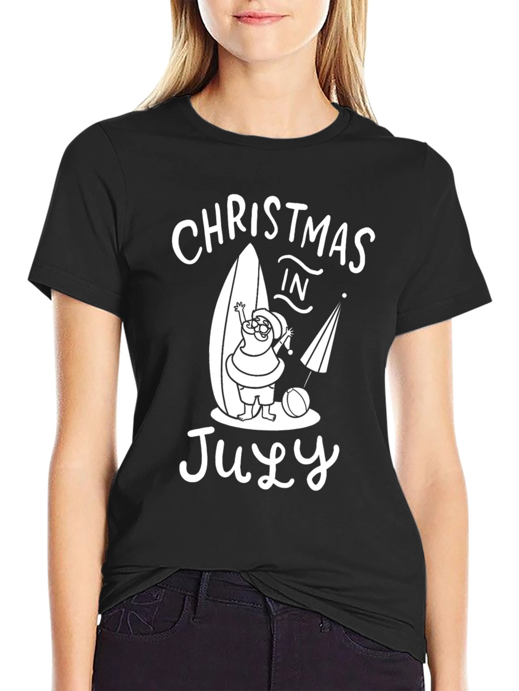 Christmas in July T-Shirt Santa Surf