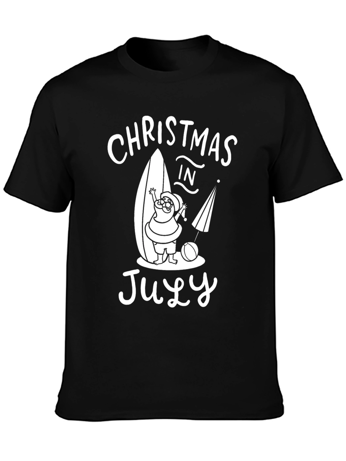 Christmas in July T-Shirt Santa Surf