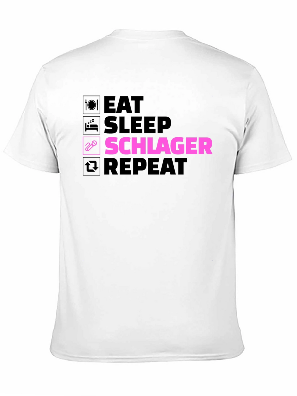 Eat Sleep Schlager Repeat Black T-Shirt