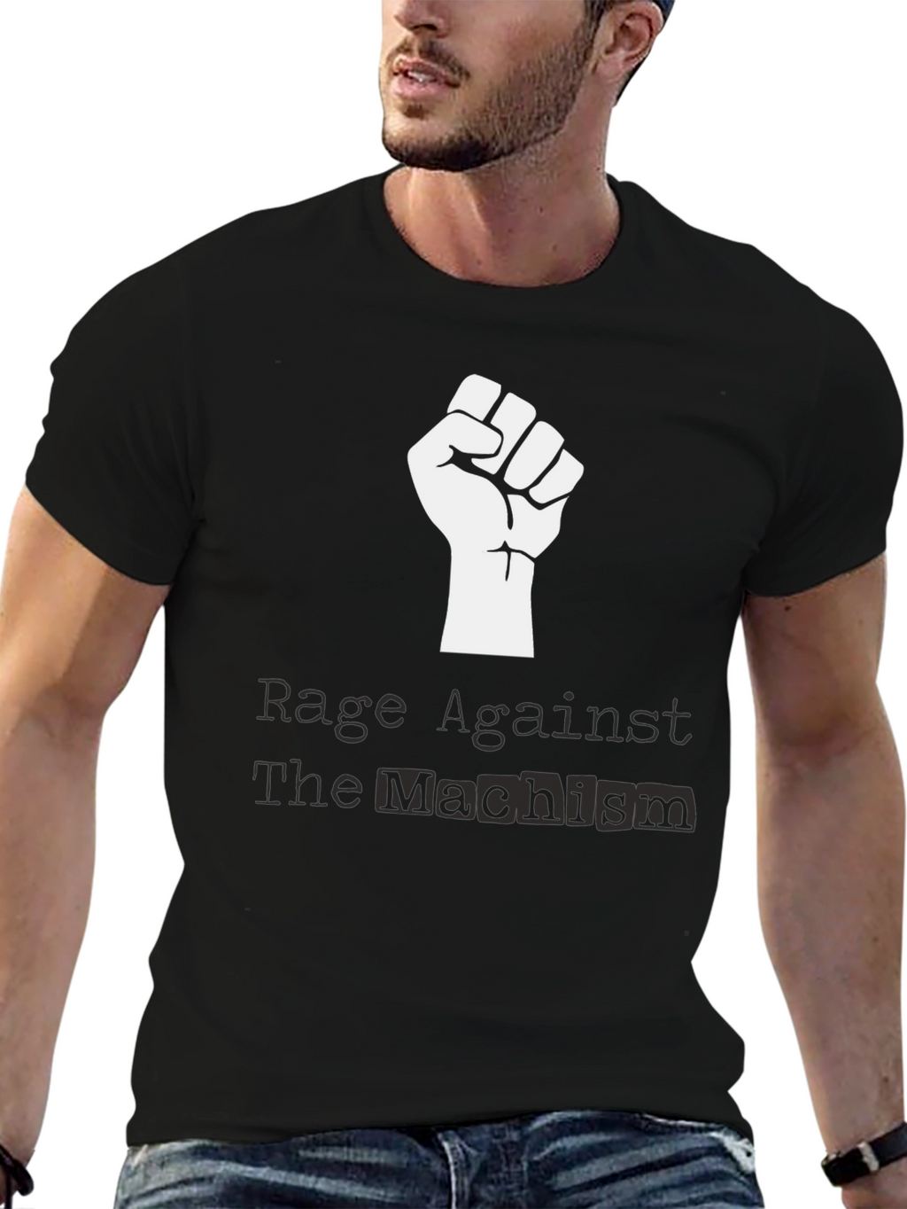 Rage Against Machism Black Graphic Tee