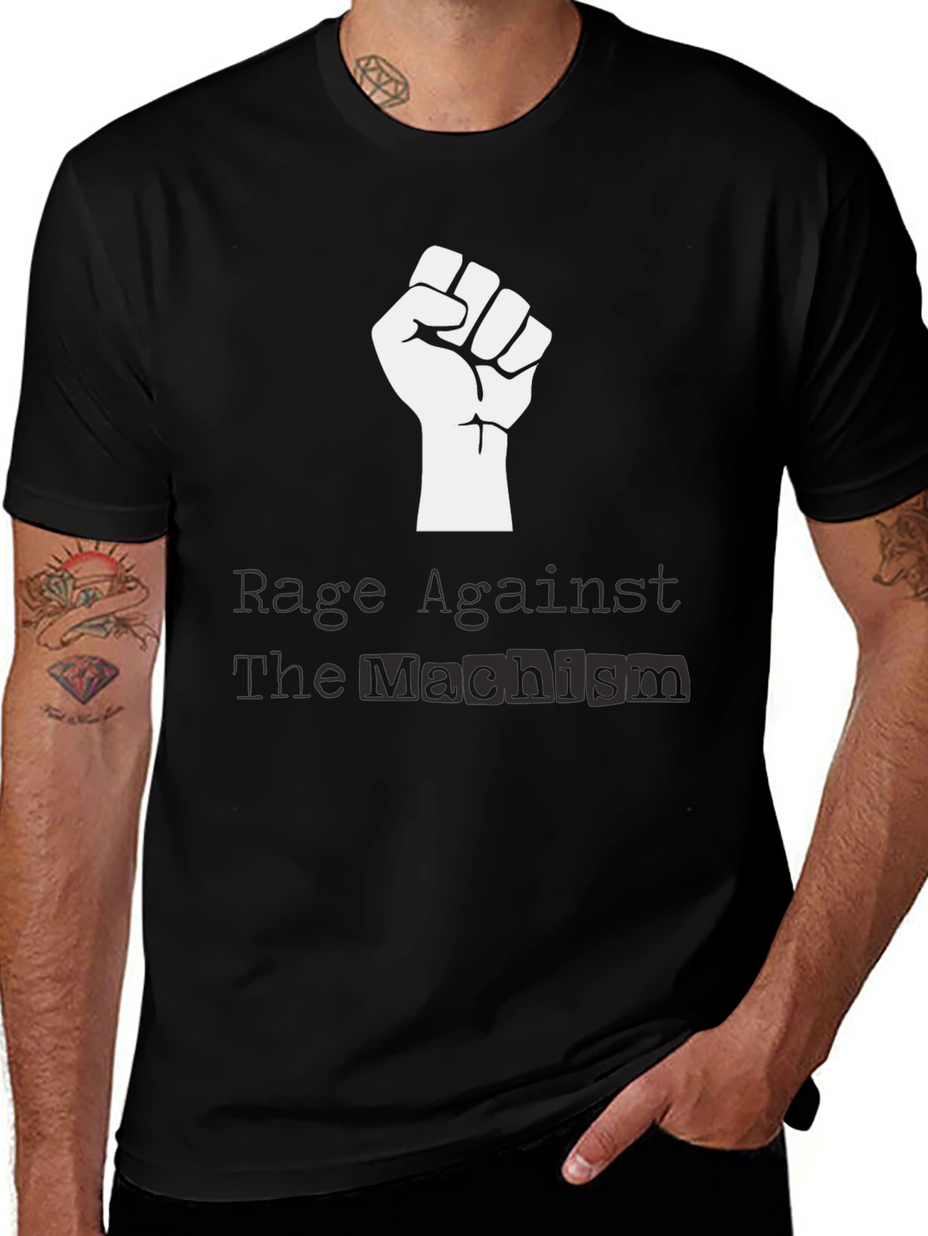 Rage Against Machism Black Graphic Tee