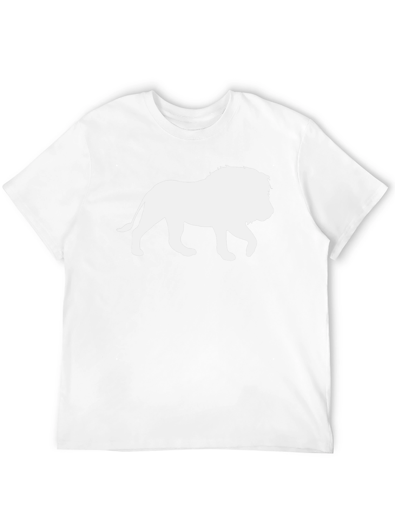 Lion Silhouette Graphic Tee - Black Cotton T-Shirt
