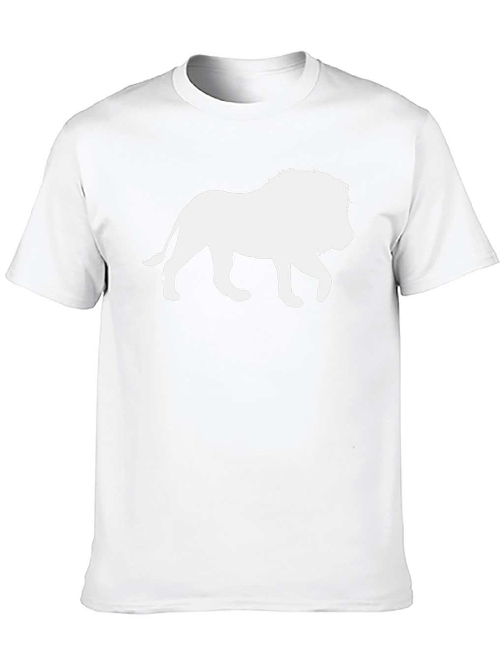 Lion Silhouette Graphic Tee - Black Cotton T-Shirt