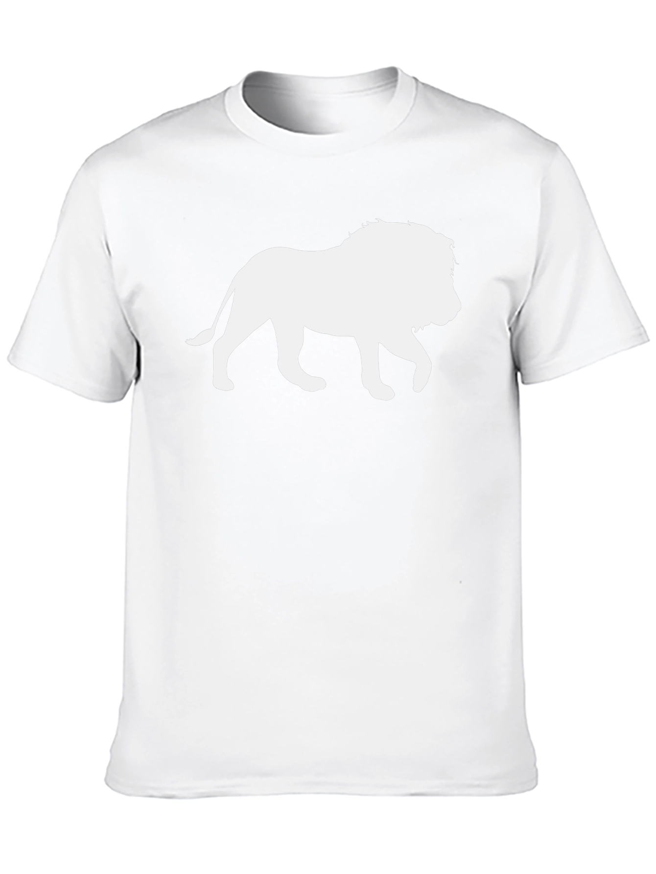 Lion Silhouette Graphic Tee - Black Cotton T-Shirt