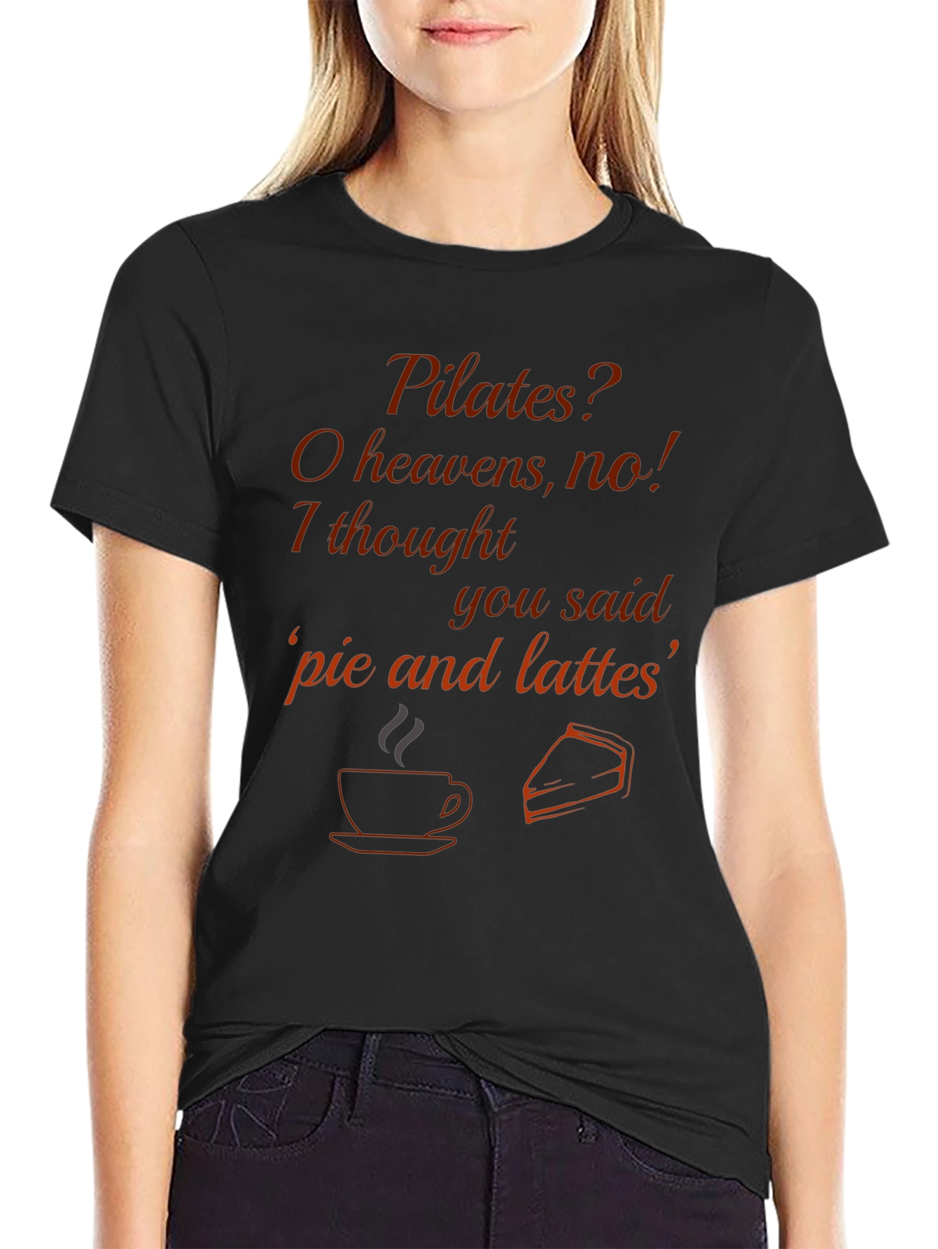Pilates? Pie and Lattes T-Shirt - Funny Exercise Tee