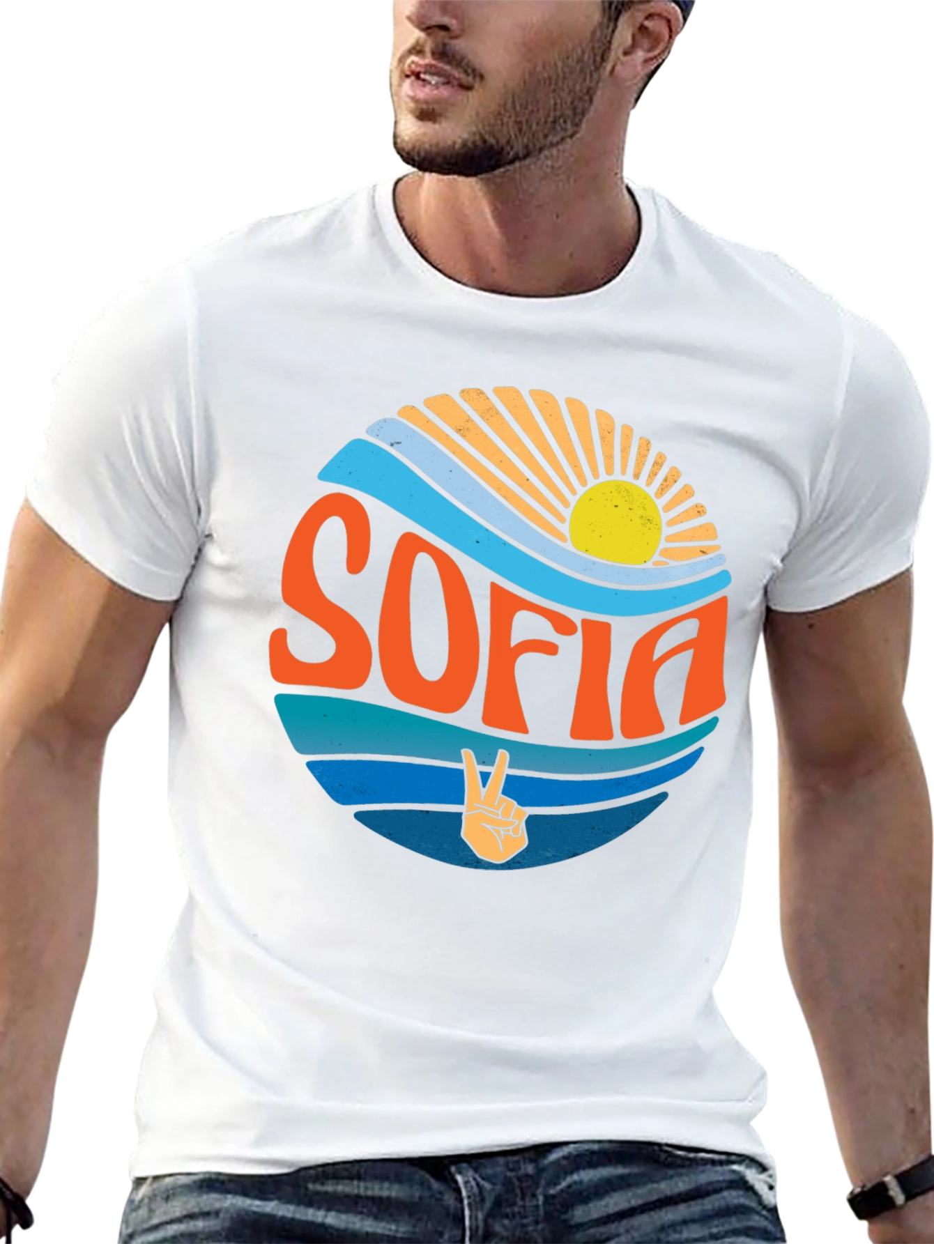 Retro SOFIA Peace Sign T-Shirt