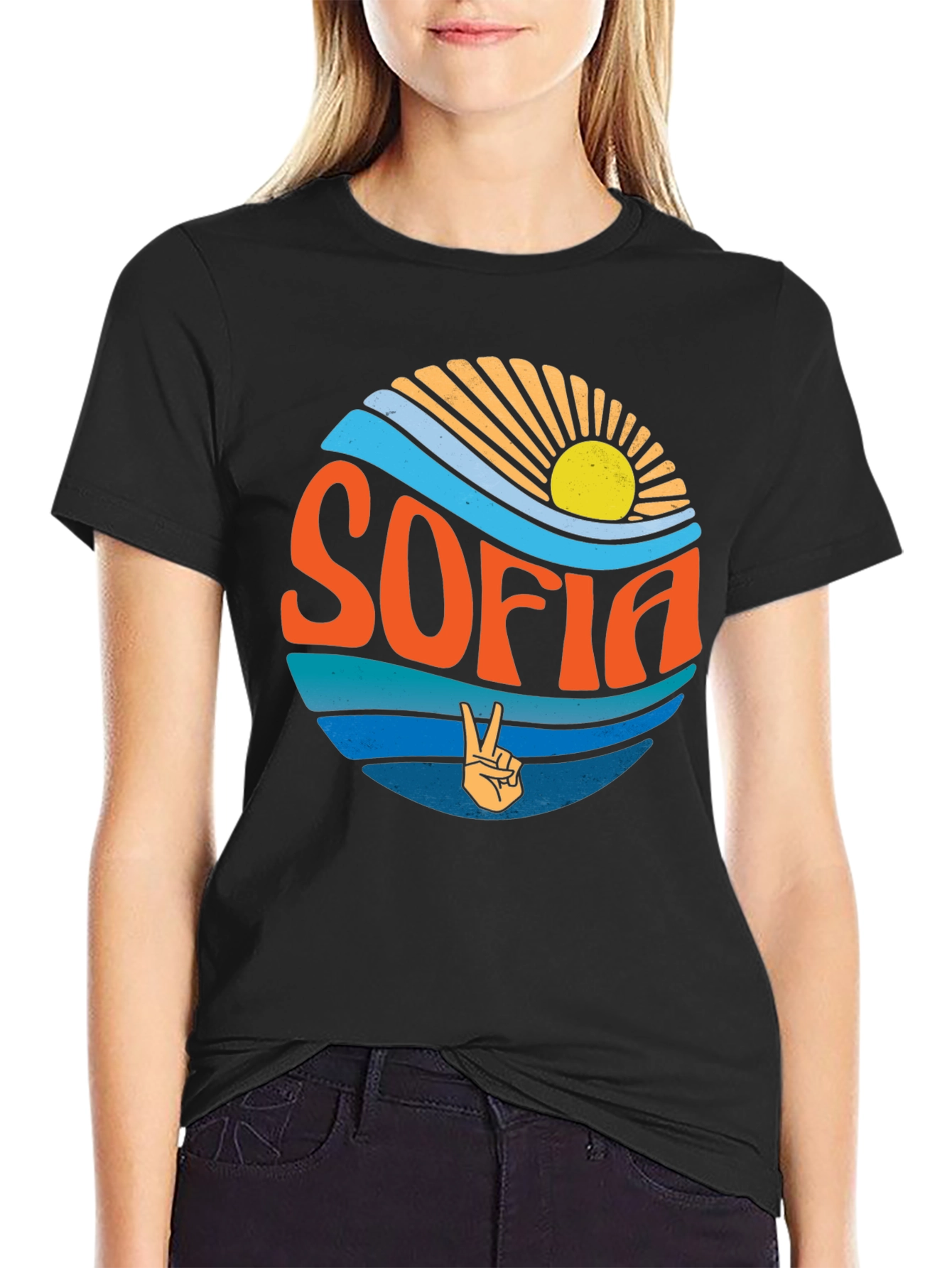 Retro SOFIA Peace Sign T-Shirt