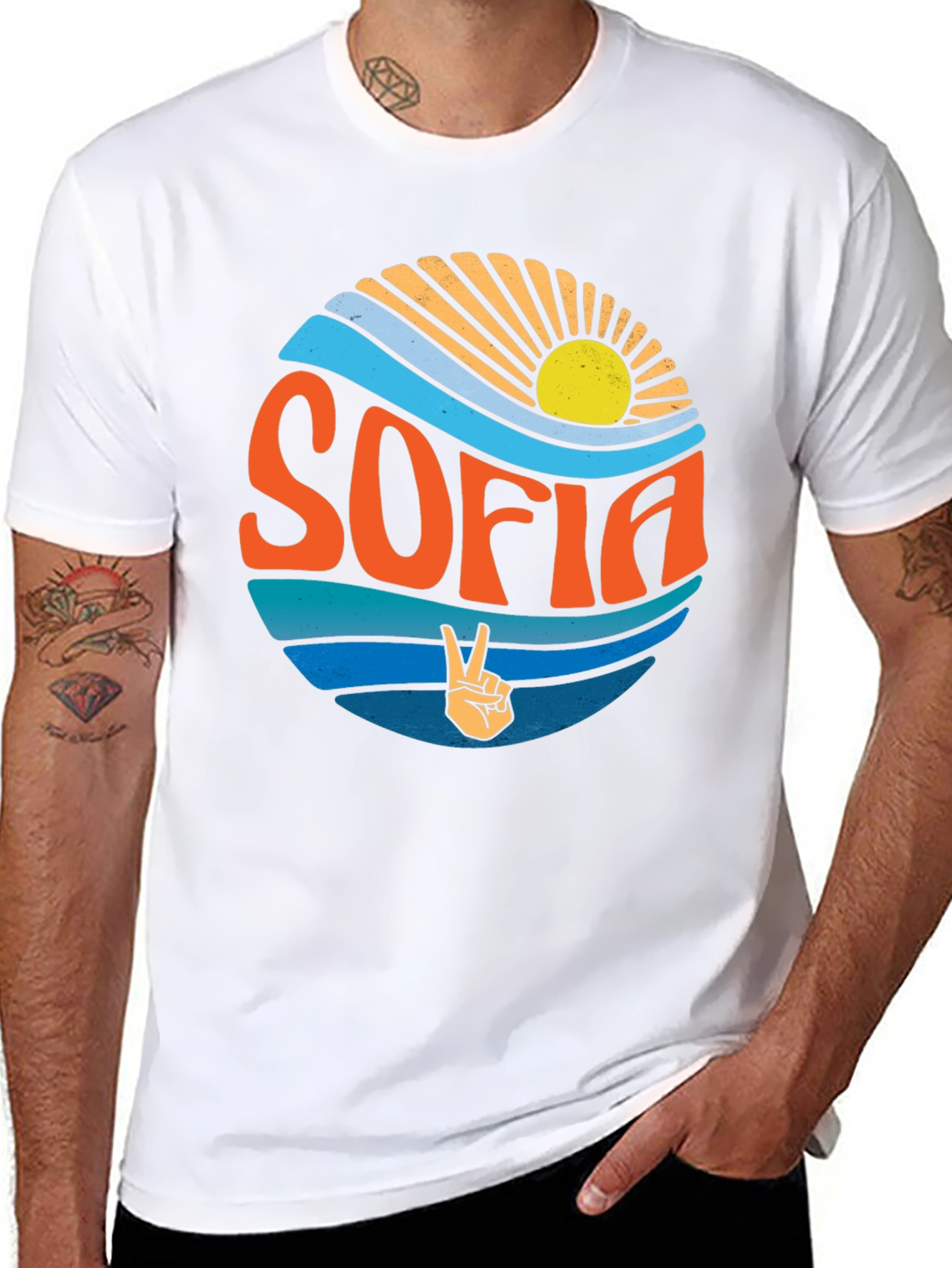 Retro SOFIA Peace Sign T-Shirt