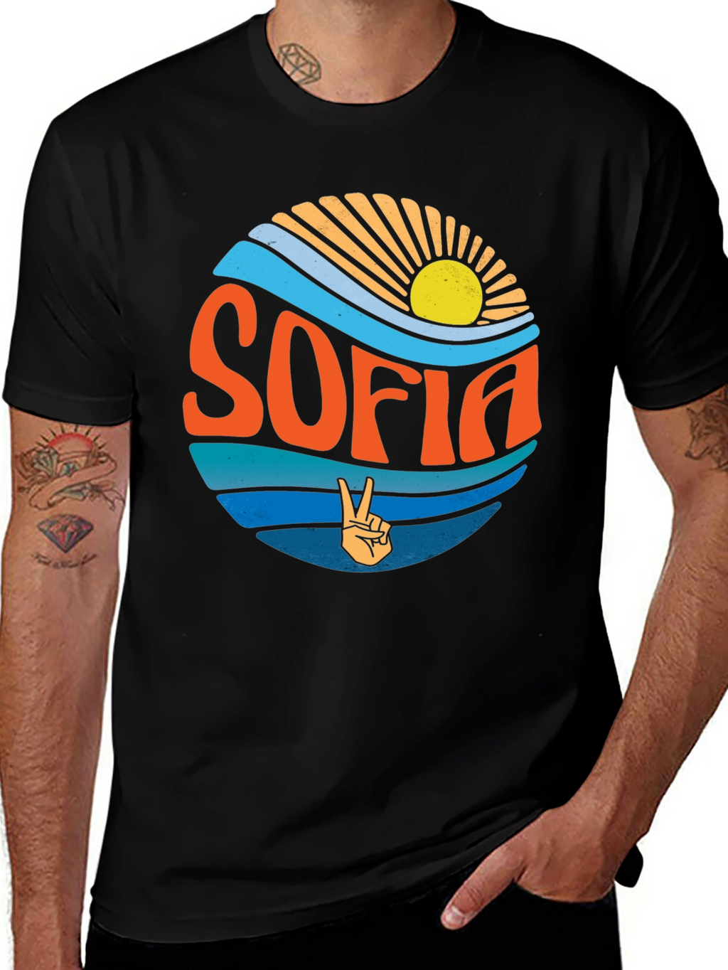 Retro SOFIA Peace Sign T-Shirt