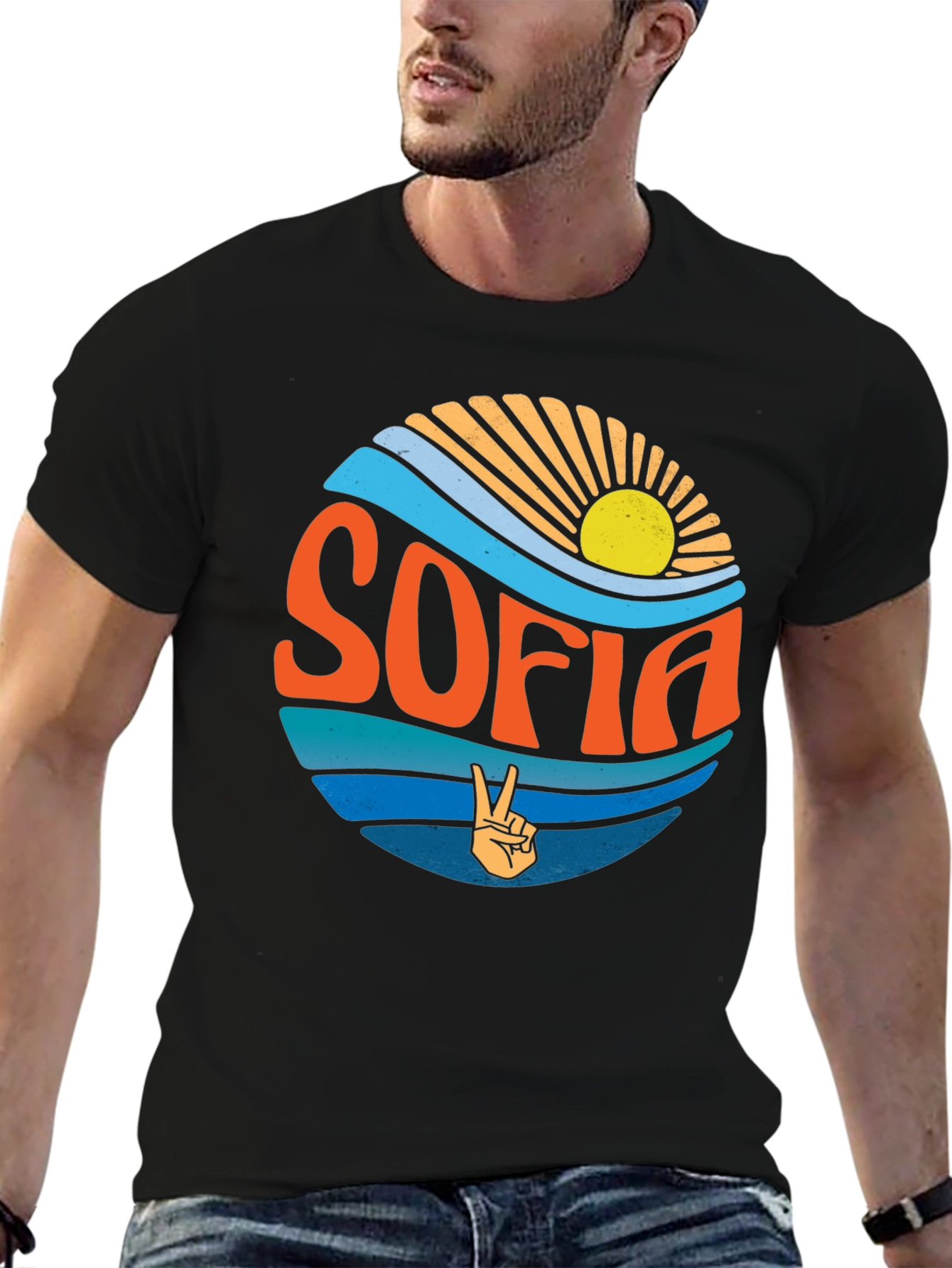 Retro SOFIA Peace Sign T-Shirt