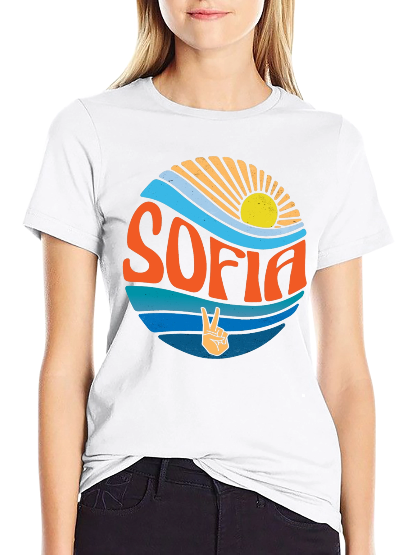 Retro SOFIA Peace Sign T-Shirt