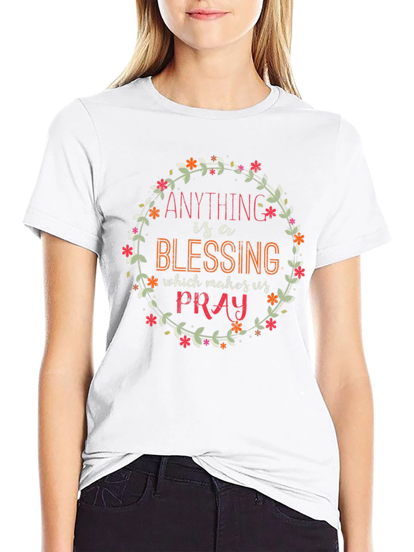 Floral Blessing T-Shirt - Inspirational Graphic Tee