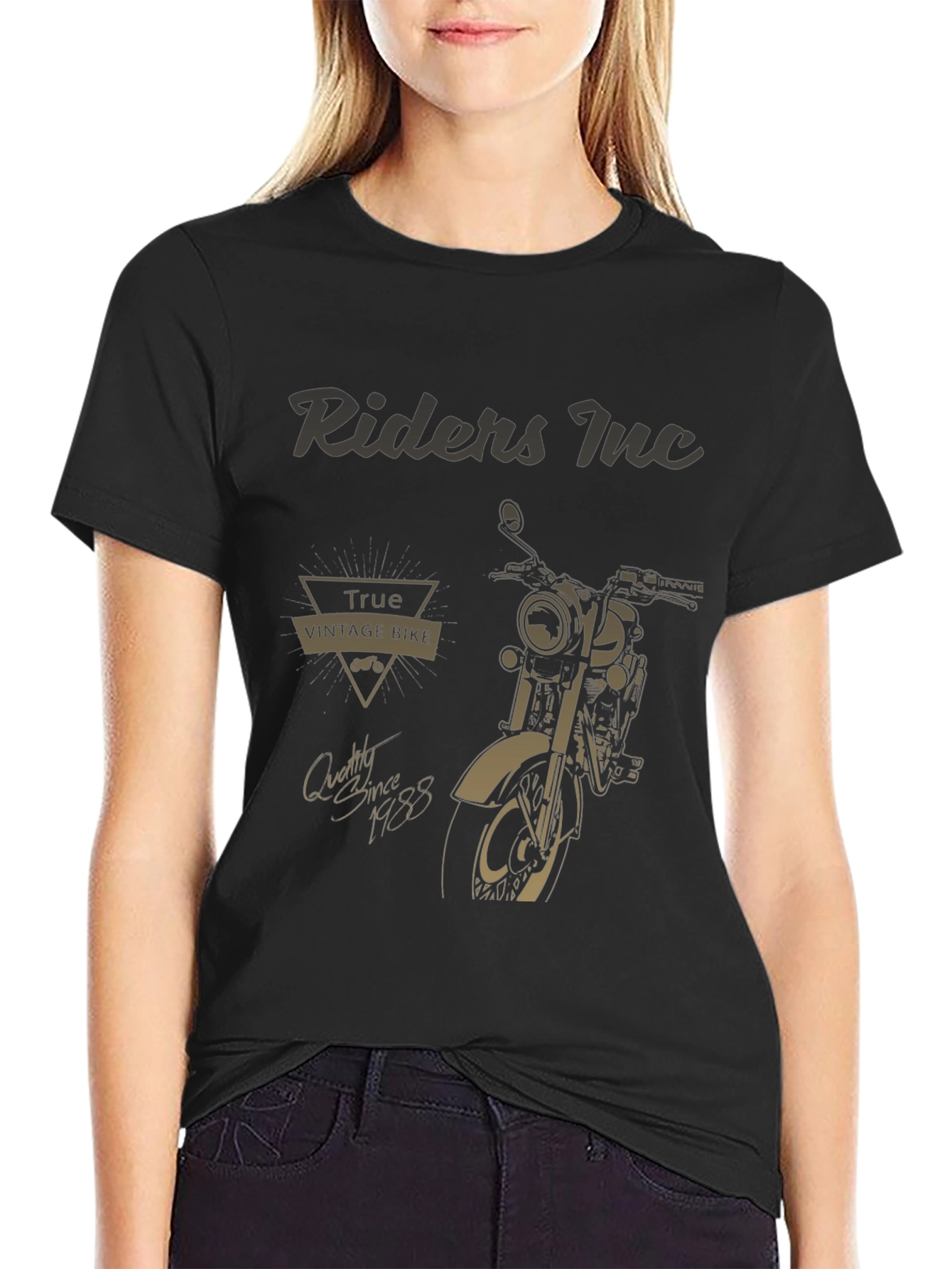 Vintage Motorcycle T-Shirt - Riders Inc. - Black