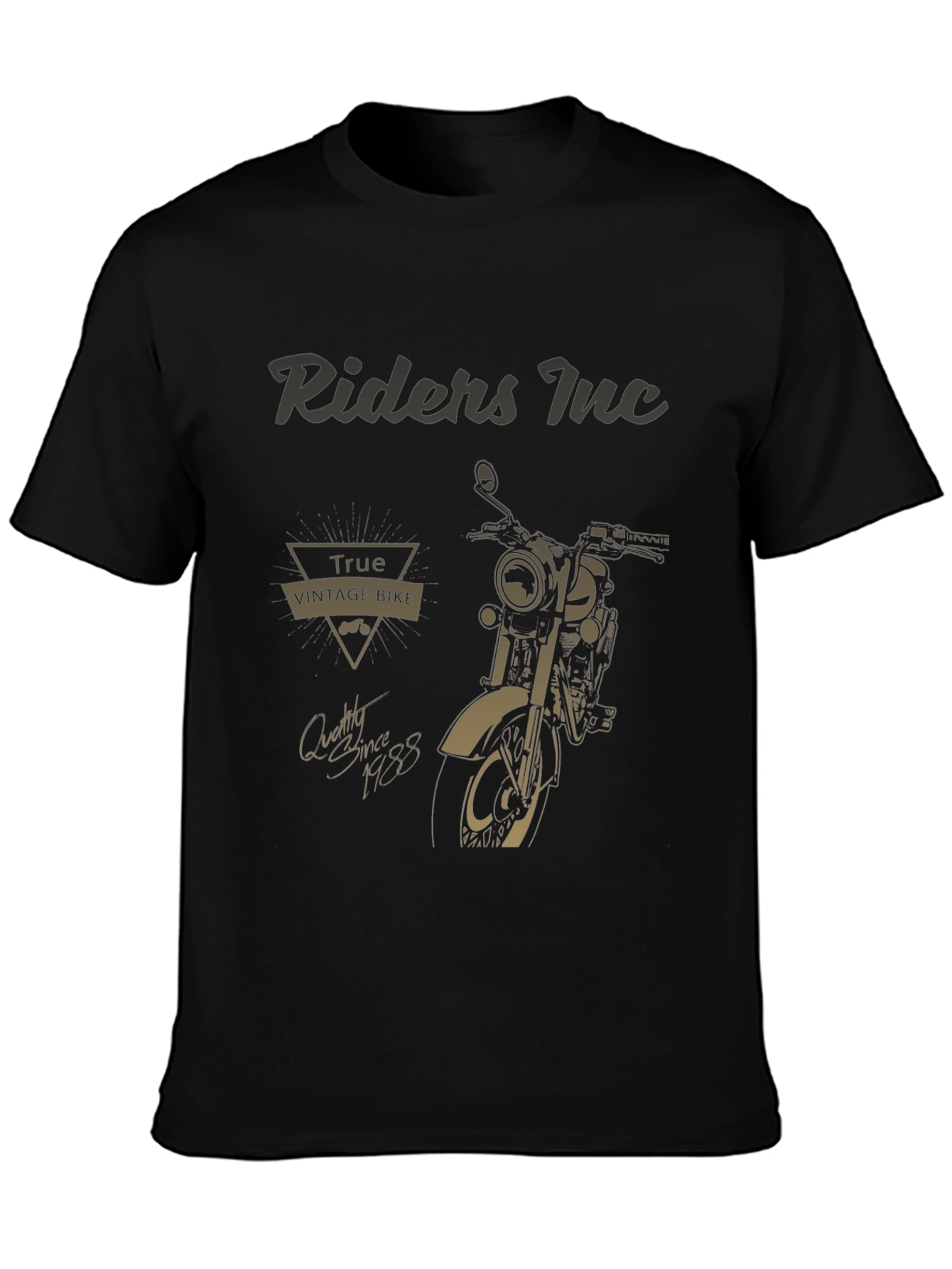 Vintage Motorcycle T-Shirt - Riders Inc. - Black