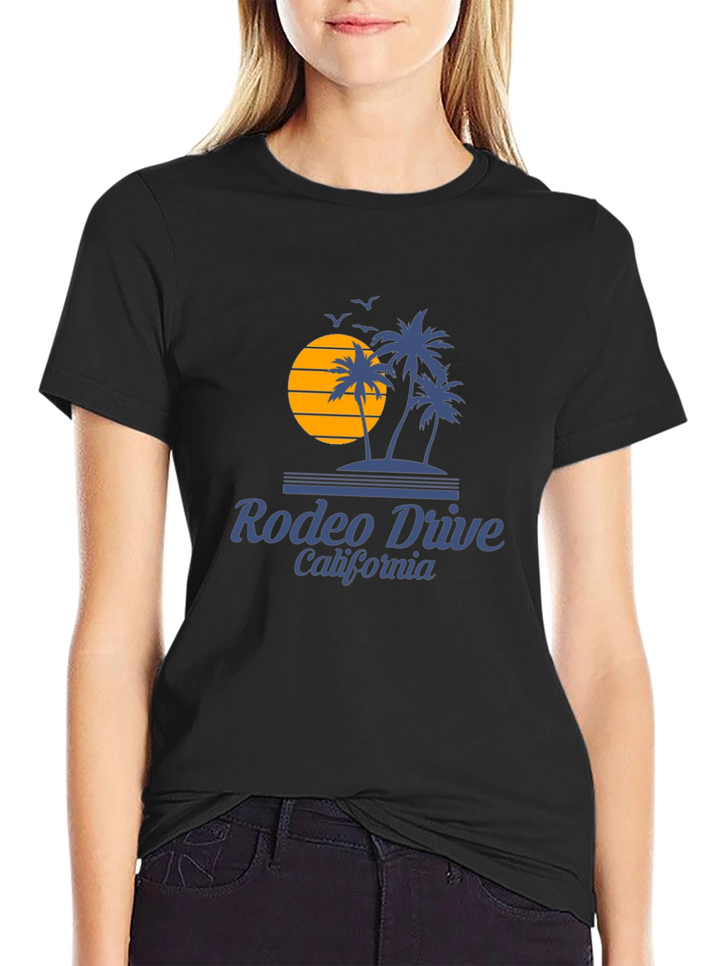 Rodeo Drive California Palm Tree Sunset Graphic Tee