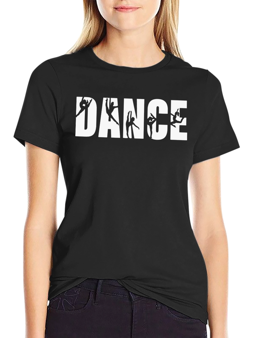 Dance Silhouette Graphic T-Shirt - Black