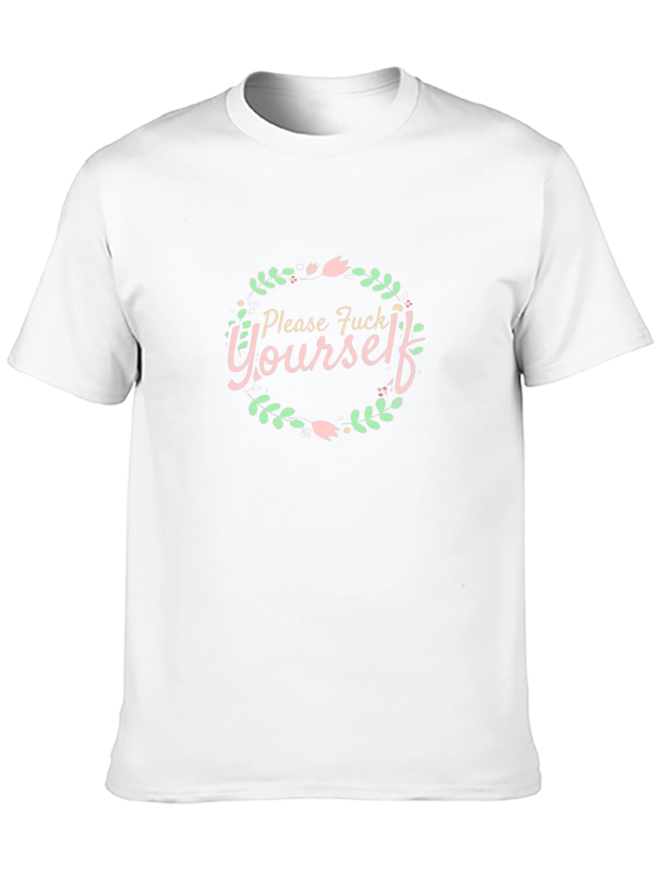 Please F Yourself Floral Wreath Tee