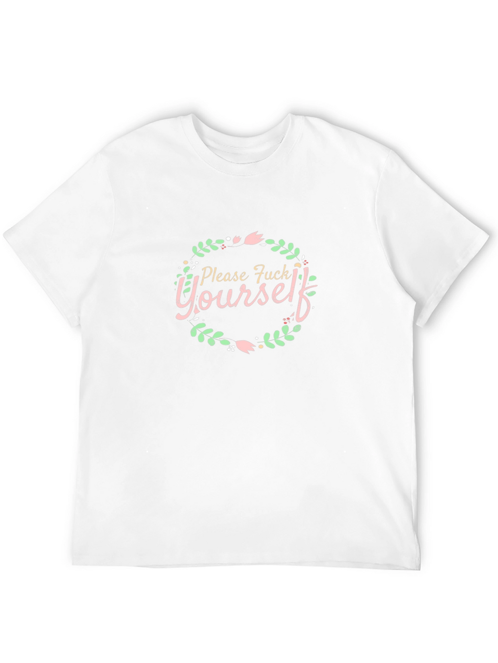 Please F Yourself Floral Wreath Tee