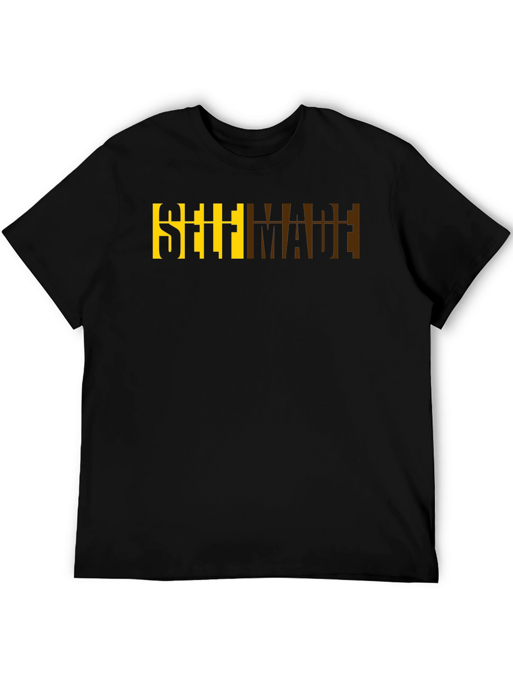 Self Made Graphic Print Black Cotton Tee