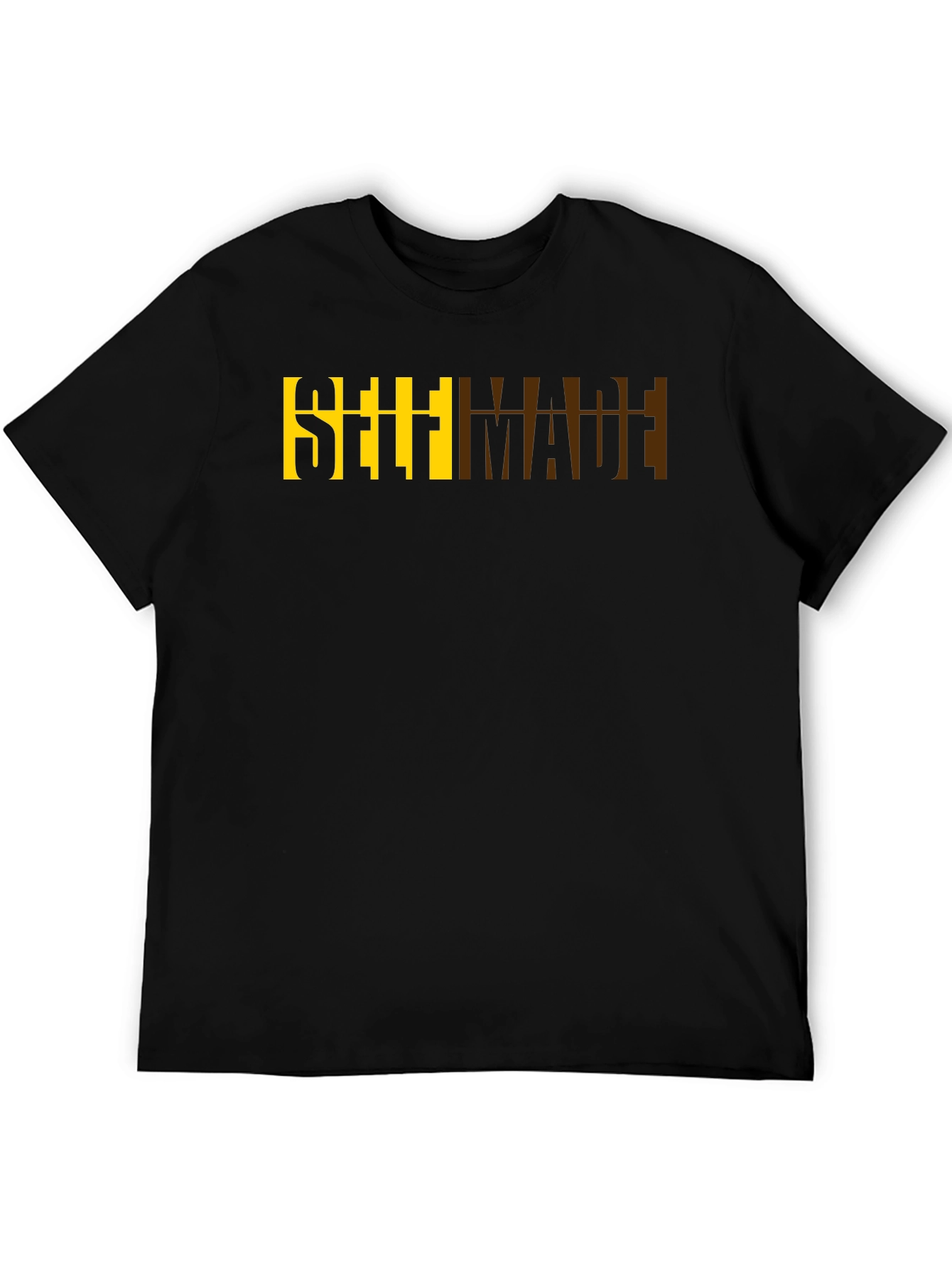 Self Made Graphic Print Black Cotton Tee