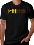 Self Made Graphic Print Black Cotton Tee