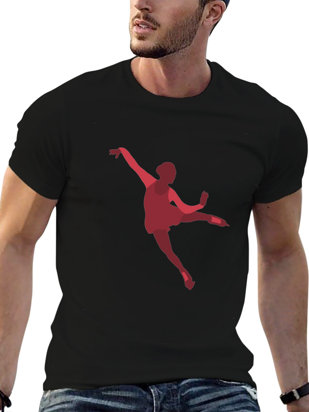 Ballerina Graphic Tee - Black Cotton Casual T-Shirt