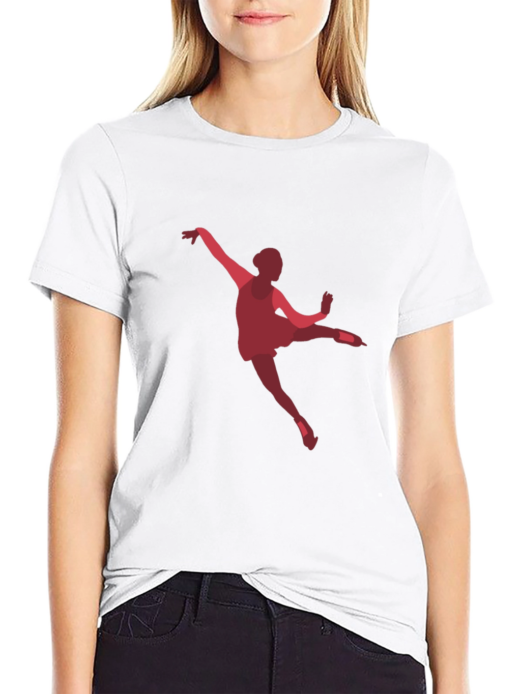 Ballerina Graphic Tee - Black Cotton Casual T-Shirt