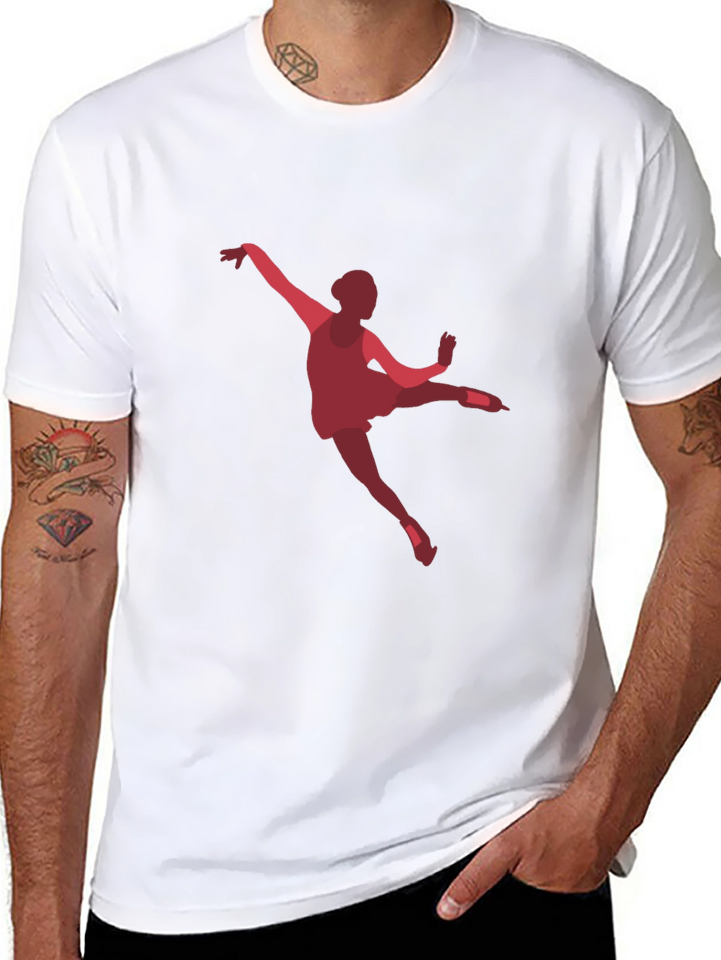 Ballerina Graphic Tee - Black Cotton Casual T-Shirt