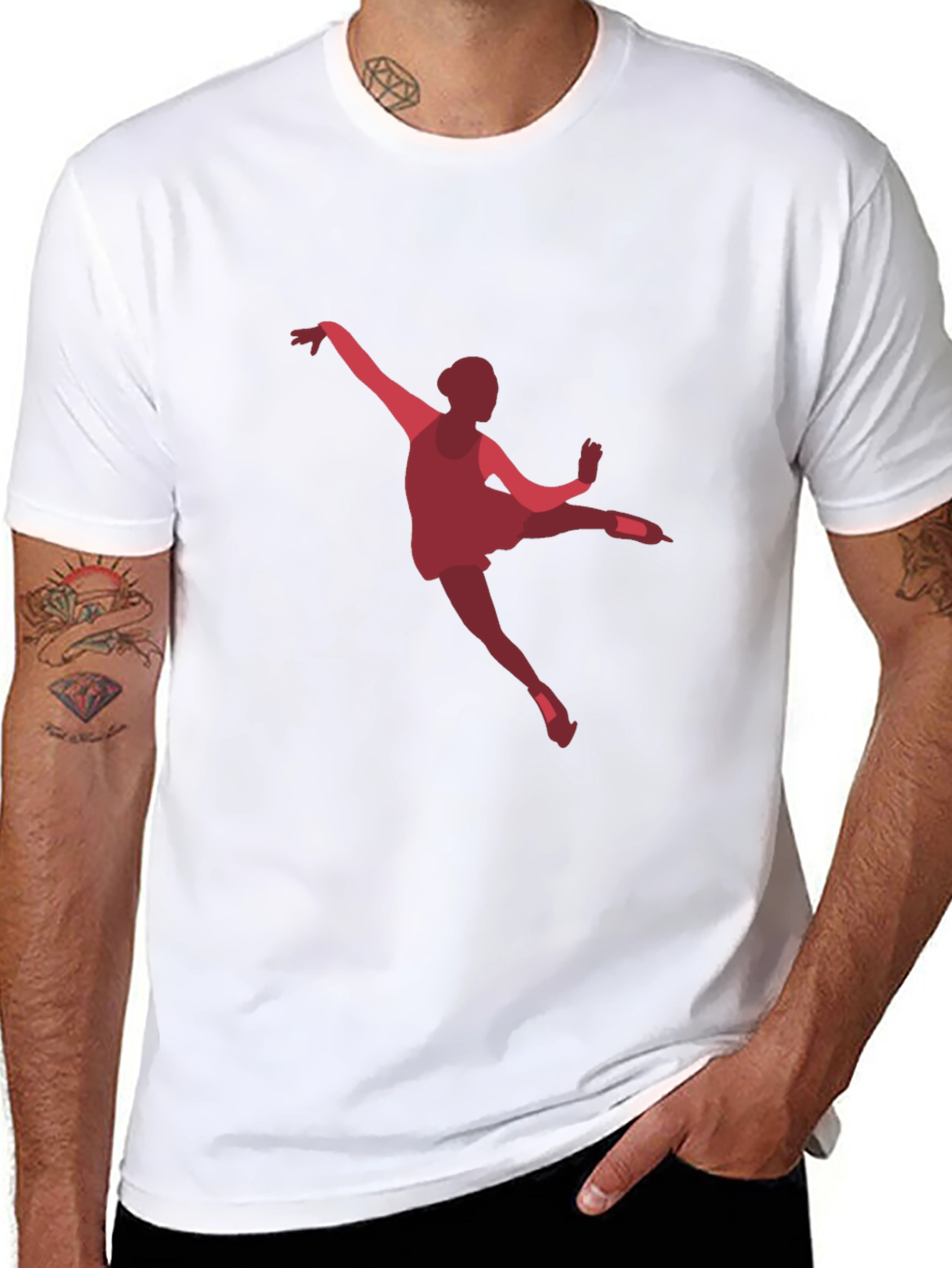 Ballerina Graphic Tee - Black Cotton Casual T-Shirt