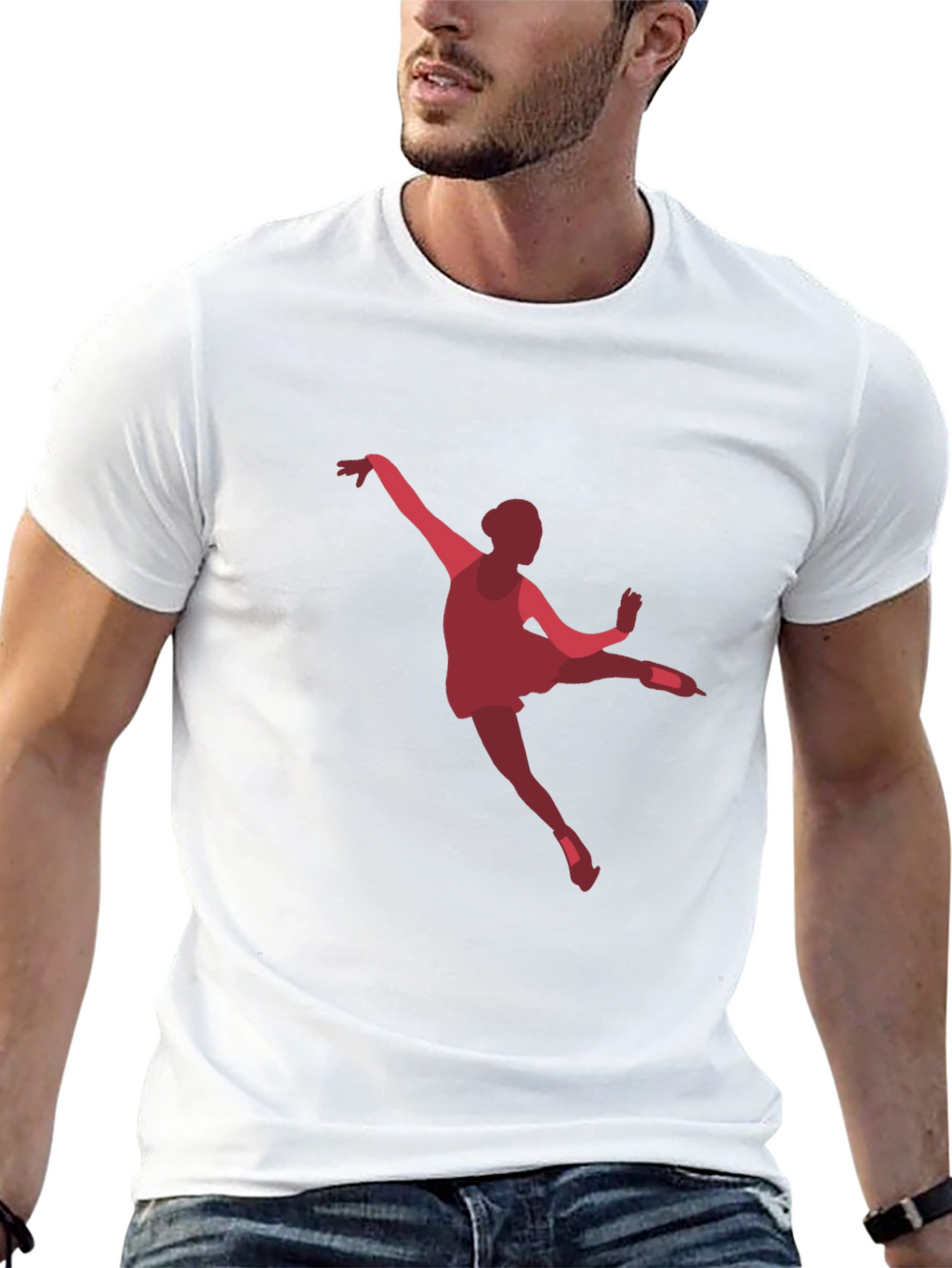 Ballerina Graphic Tee - Black Cotton Casual T-Shirt