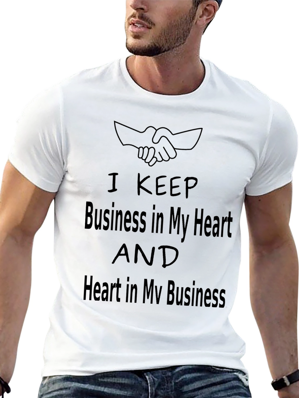Business Heart Graphic Tee - Soft Cotton Comfort