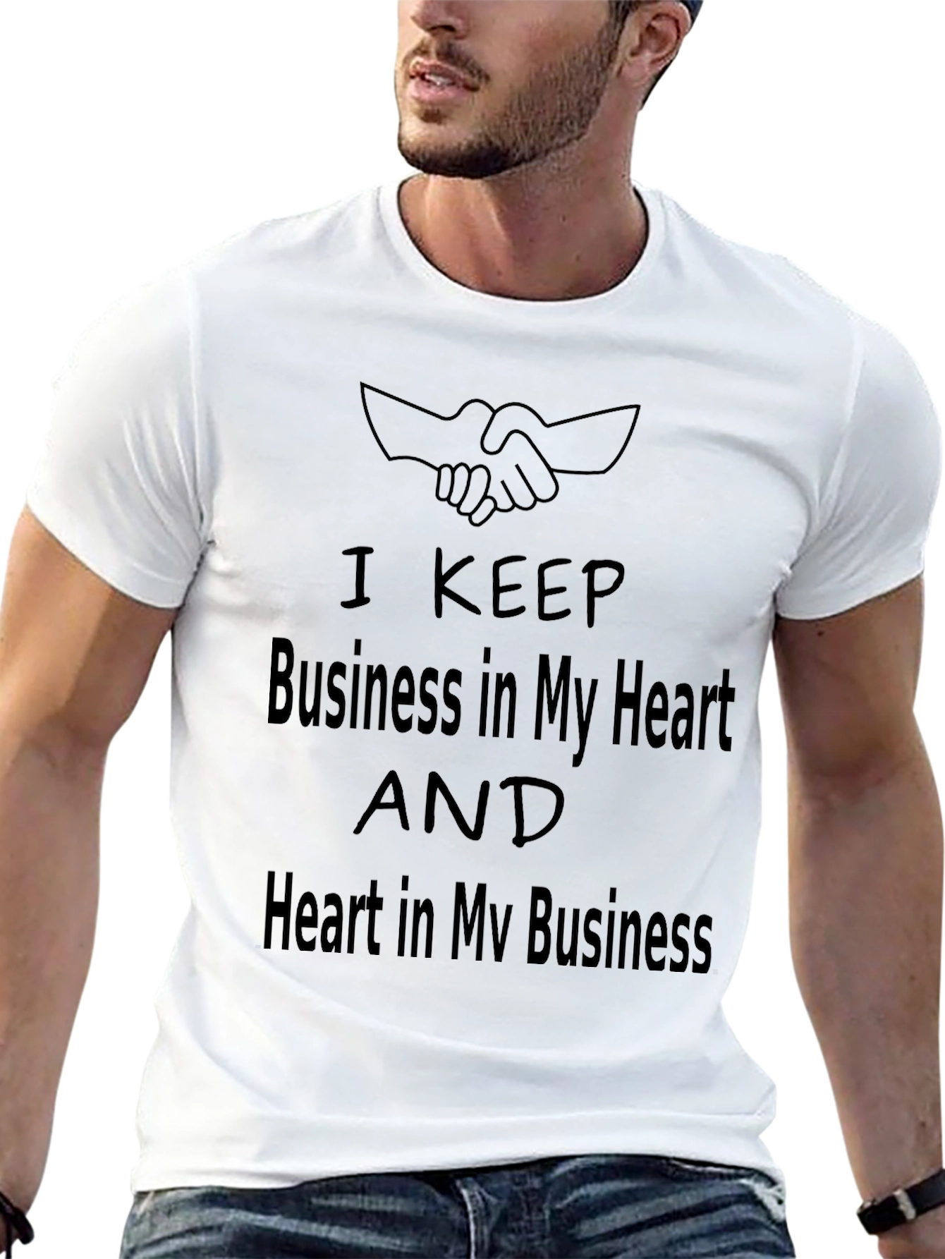 Business Heart Graphic Tee - Soft Cotton Comfort