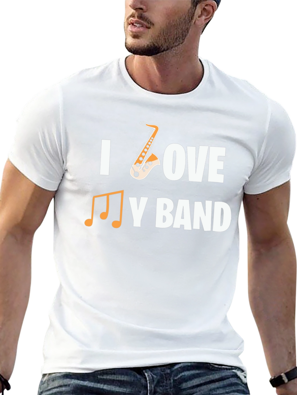I Love My Band Saxophone Music T-Shirt