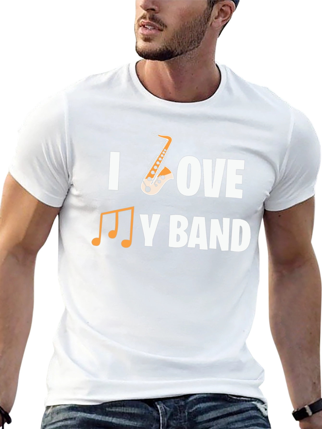 I Love My Band Saxophone Music T-Shirt