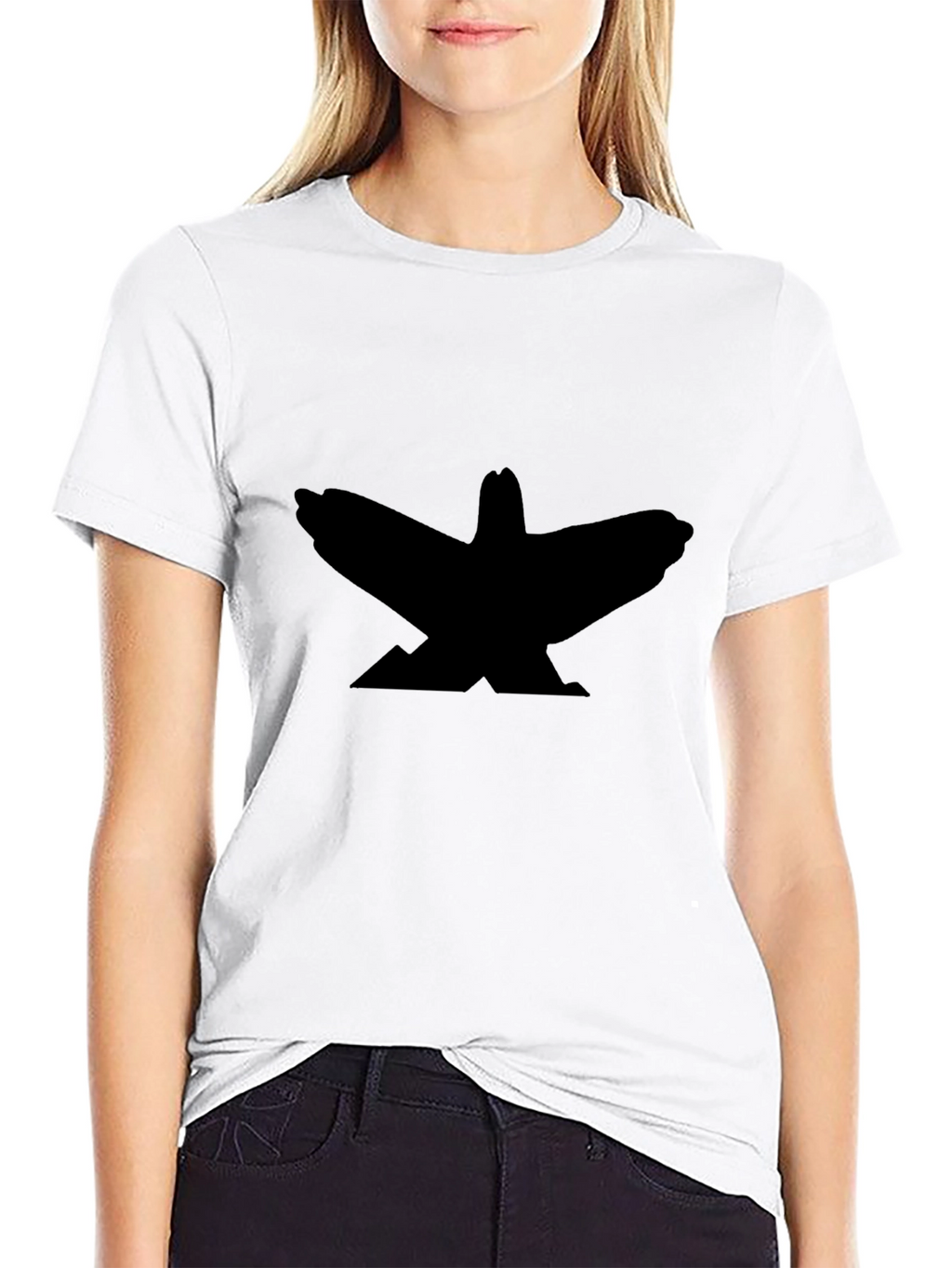 Raven Silhouette Graphic Tee - Black Cotton T-Shirt
