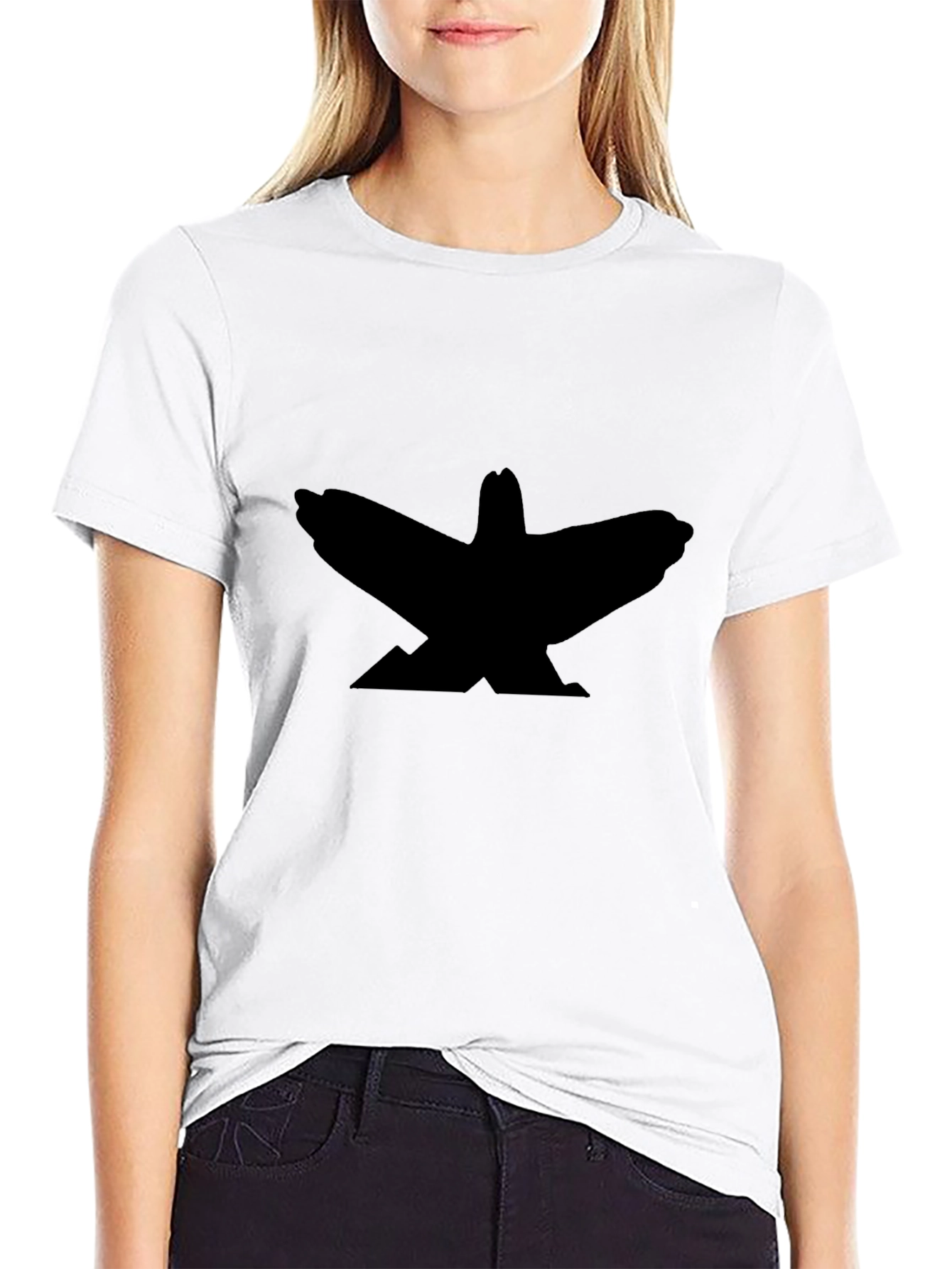 Raven Silhouette Graphic Tee - Black Cotton T-Shirt