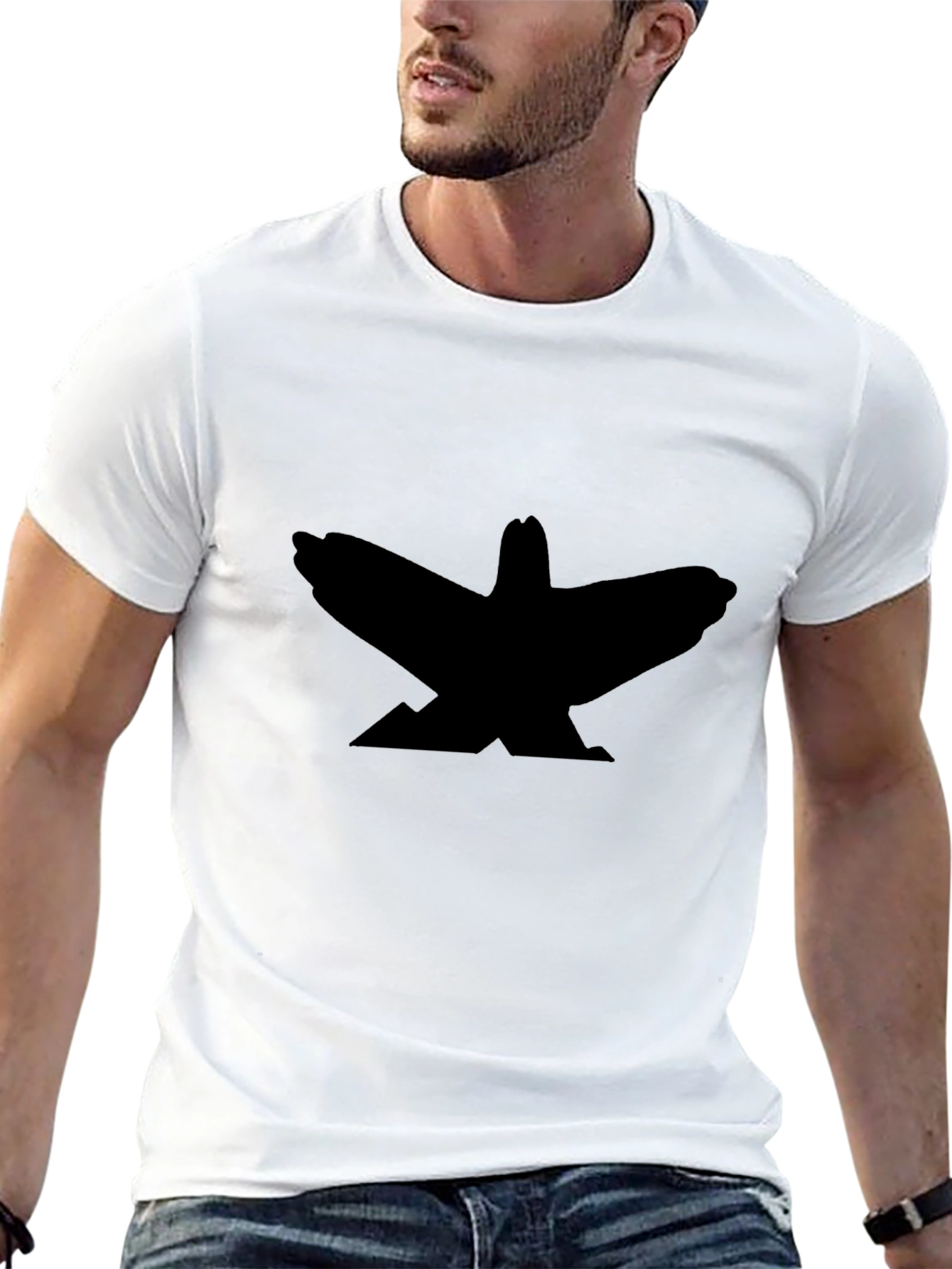 Raven Silhouette Graphic Tee - Black Cotton T-Shirt