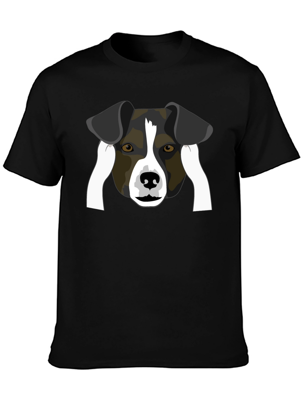 Dog Face Graphic Black T-Shirt