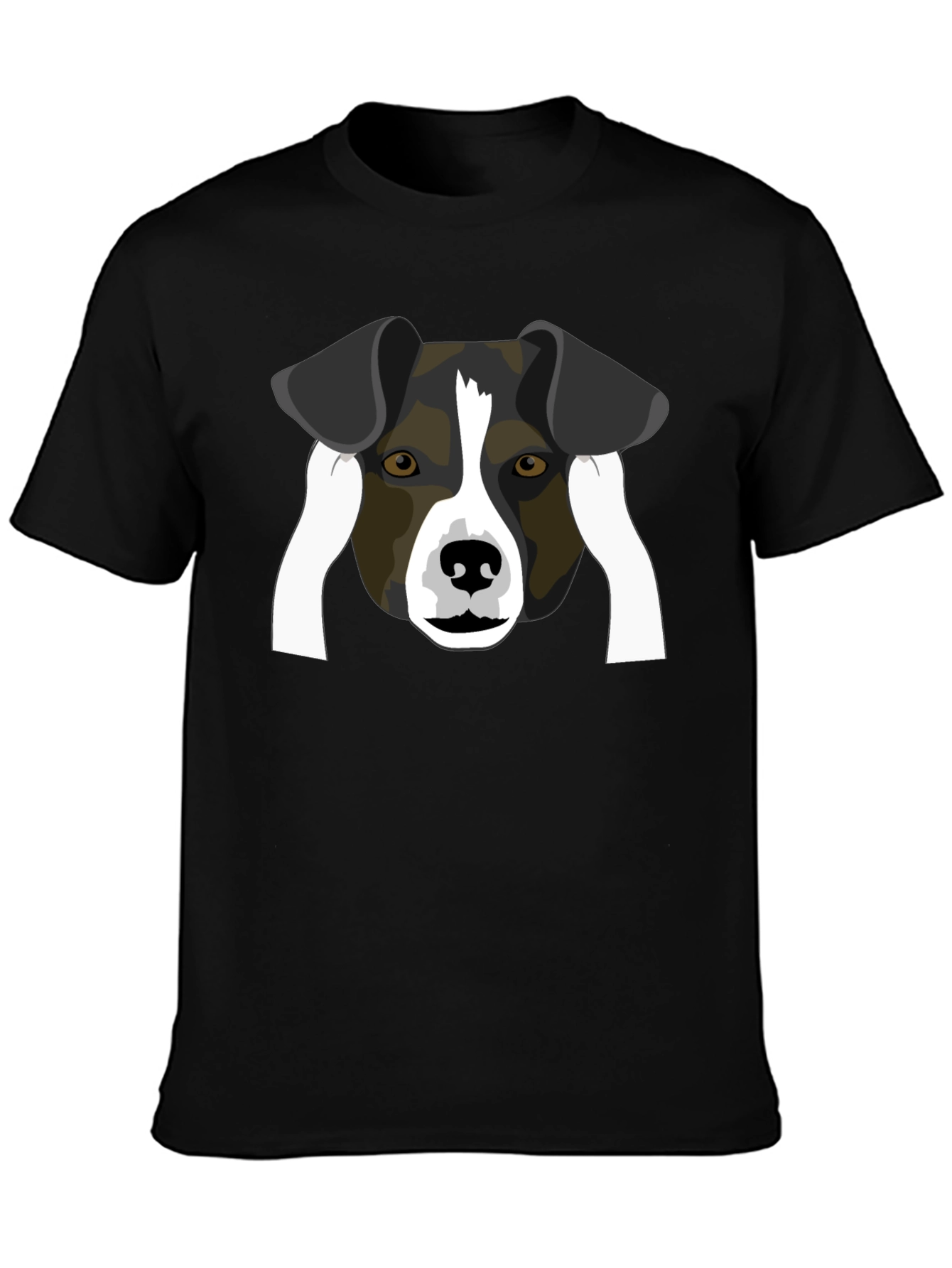 Dog Face Graphic Black T-Shirt