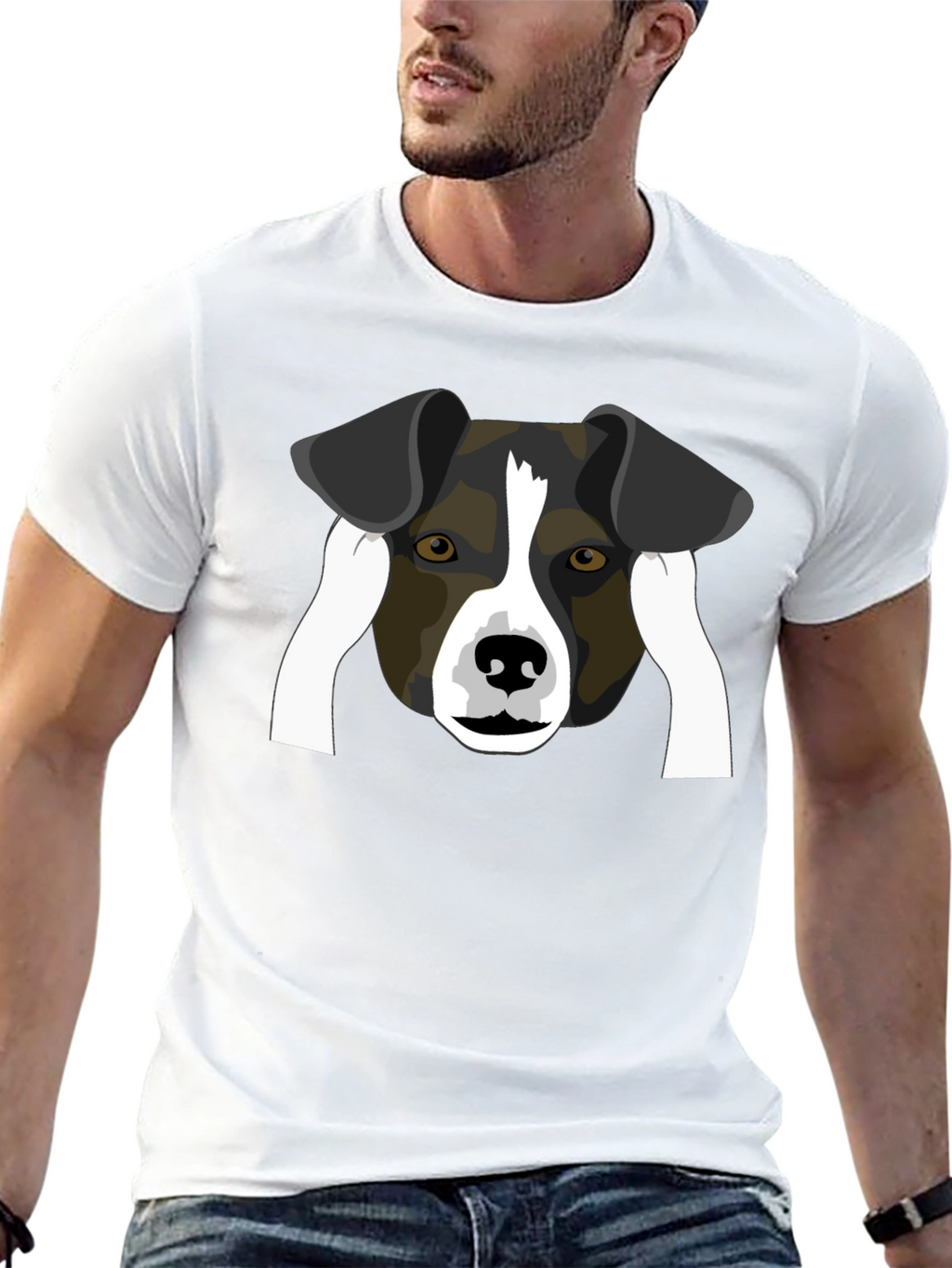 Dog Face Graphic Black T-Shirt