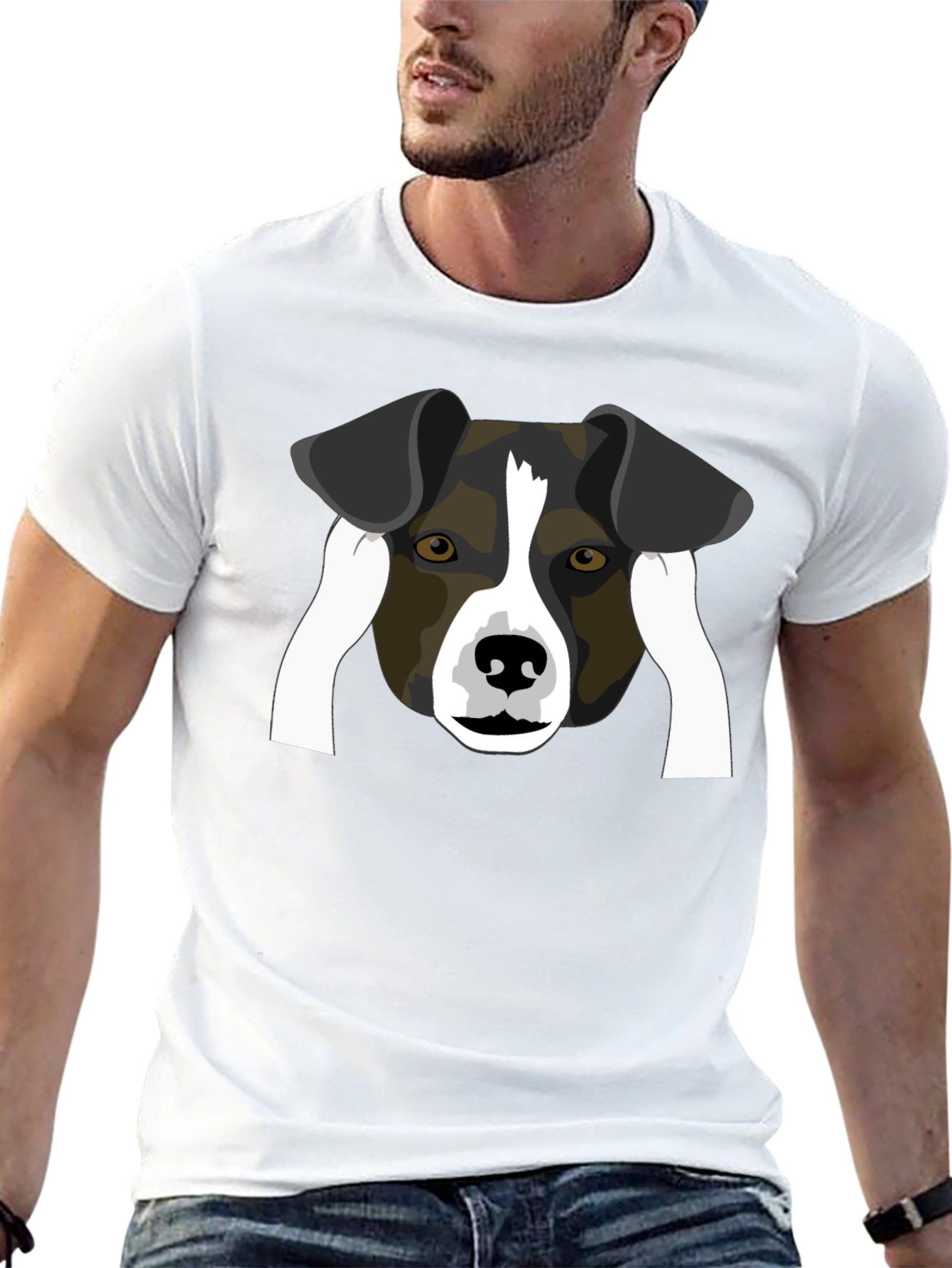 Dog Face Graphic Black T-Shirt