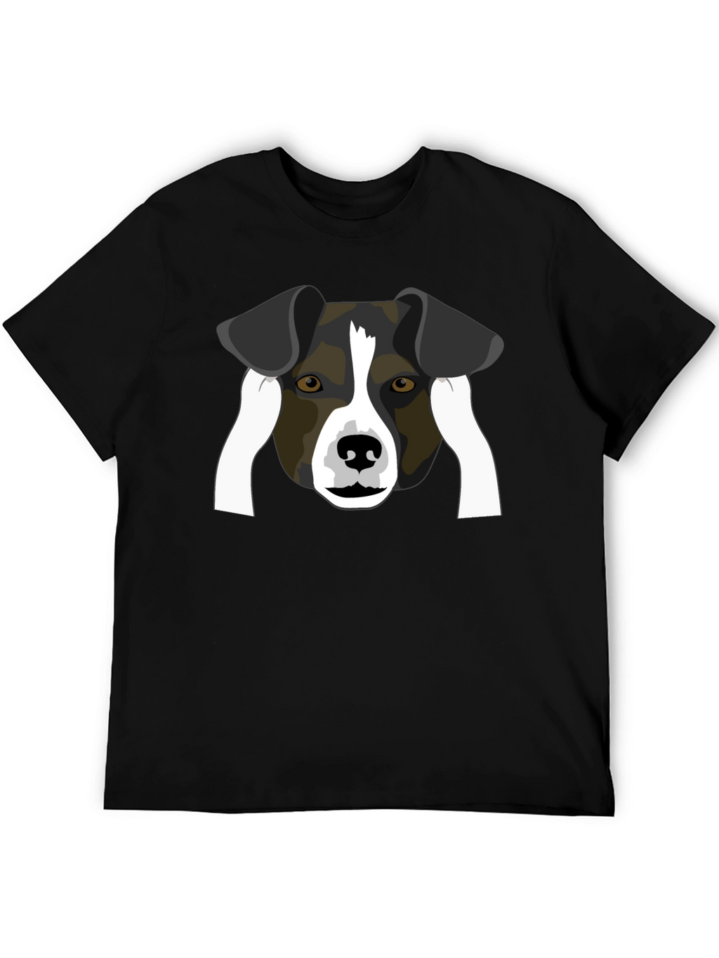 Dog Face Graphic Black T-Shirt